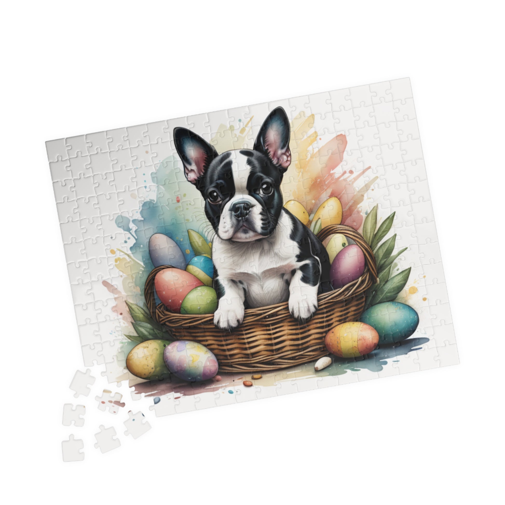 Boston Terrier Easter Puppy Puzzle - Dog Lovers, Mental Health Benefits, Holiday Fun, Mindfulness, Stress Relief, Festive Gift