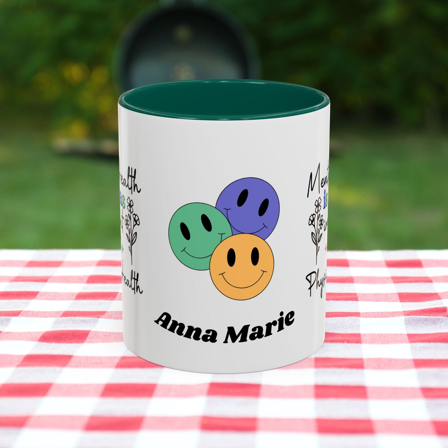 Mental Health is Just as Important as Physical Health - Custom Retro Affirmation Mug for Wellness & Mental Health Support