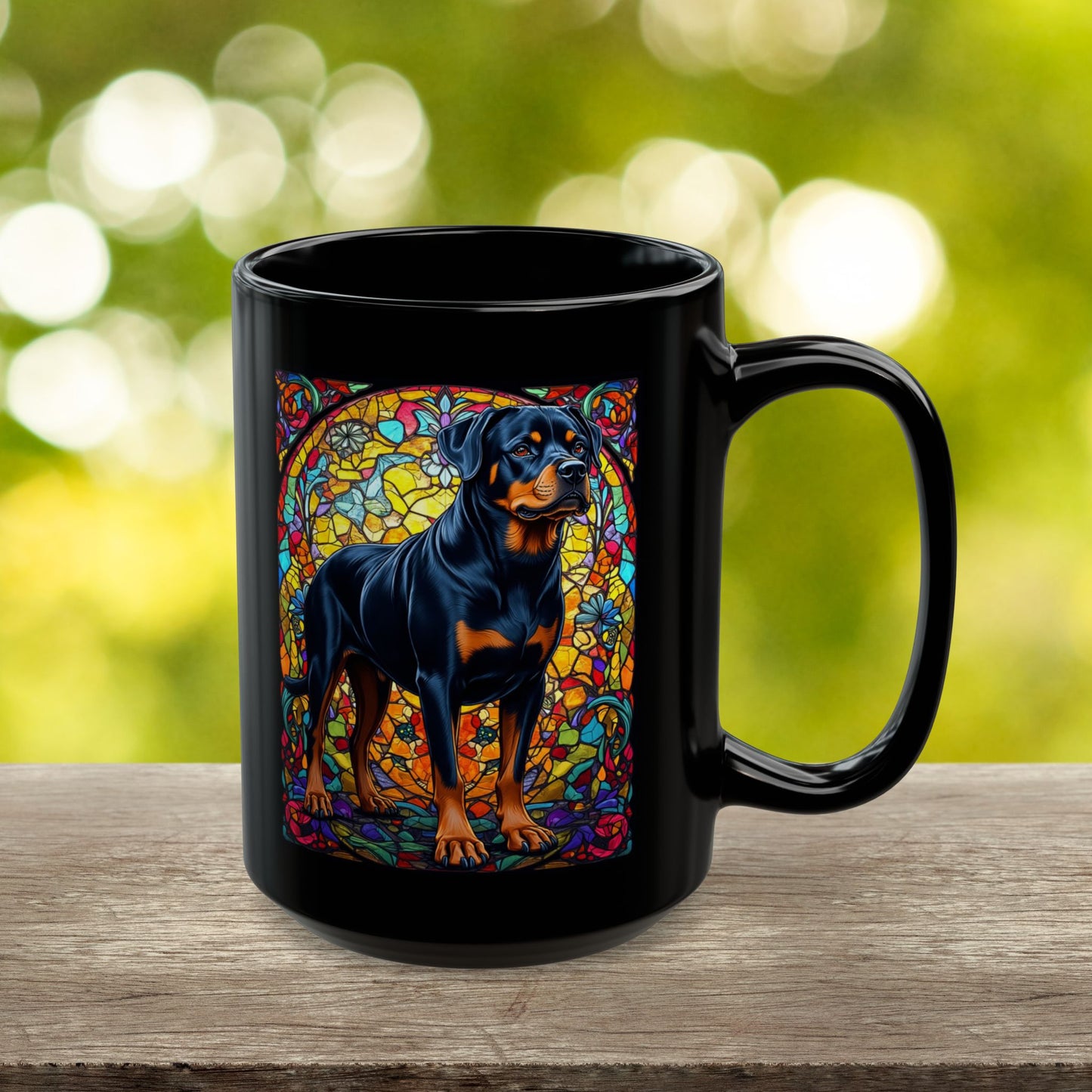 Rottweiler (Black & Rust) Personalized Mug, Pet Lover Mug, Dog Coffee Mug, Custom Name Mug, Dog Lover Gift, Dog-Themed Mug, Rottie Mug