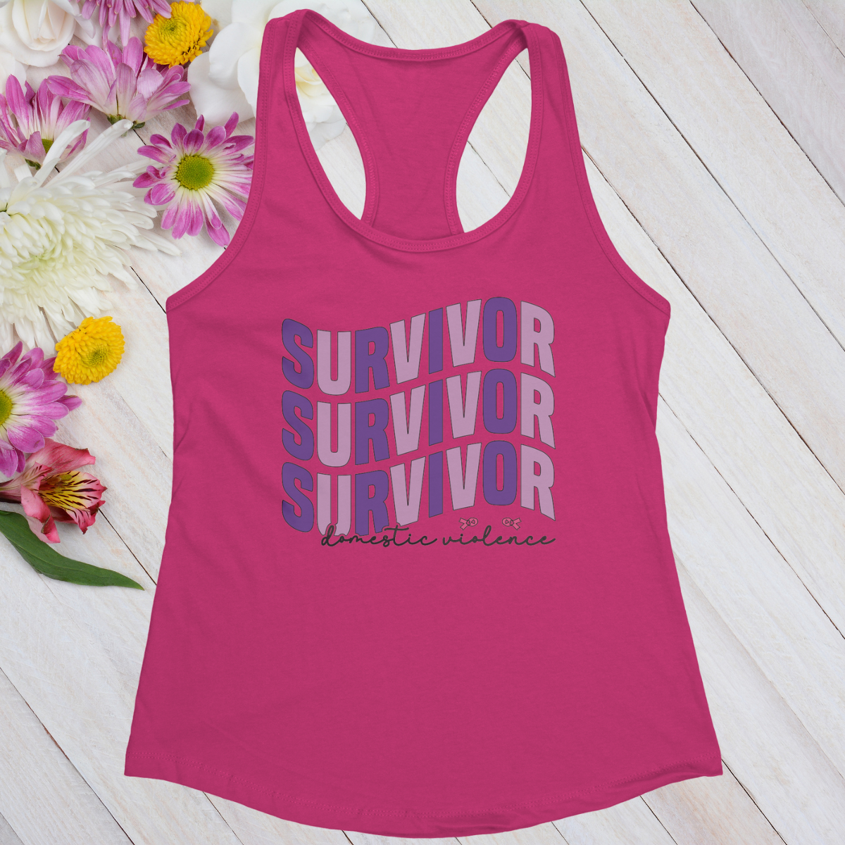 Survivor Survivor Survivor Domestic Violence Women's Ideal Racerback Tank