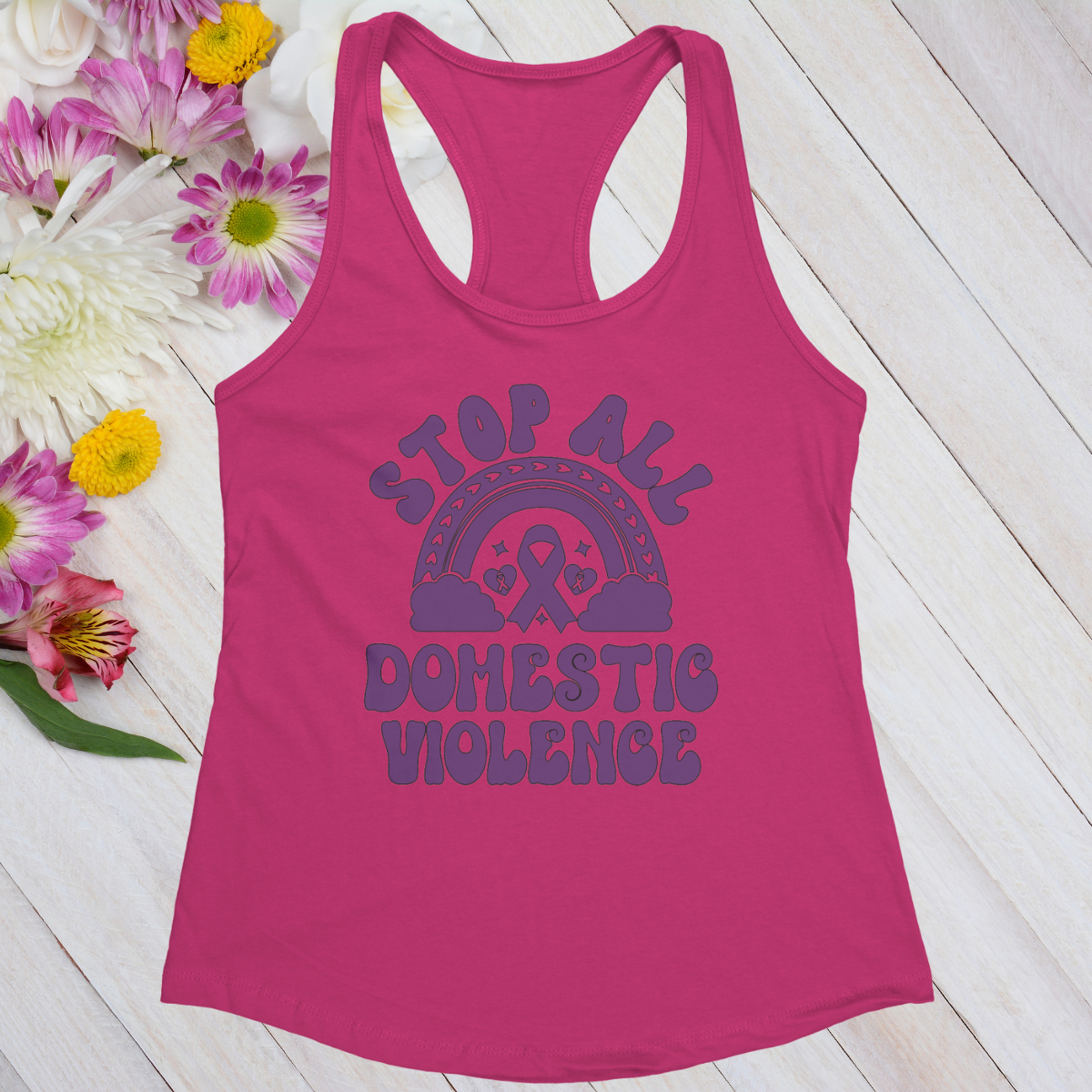 Stop All Domestic Violence Women's Ideal Racerback Tank