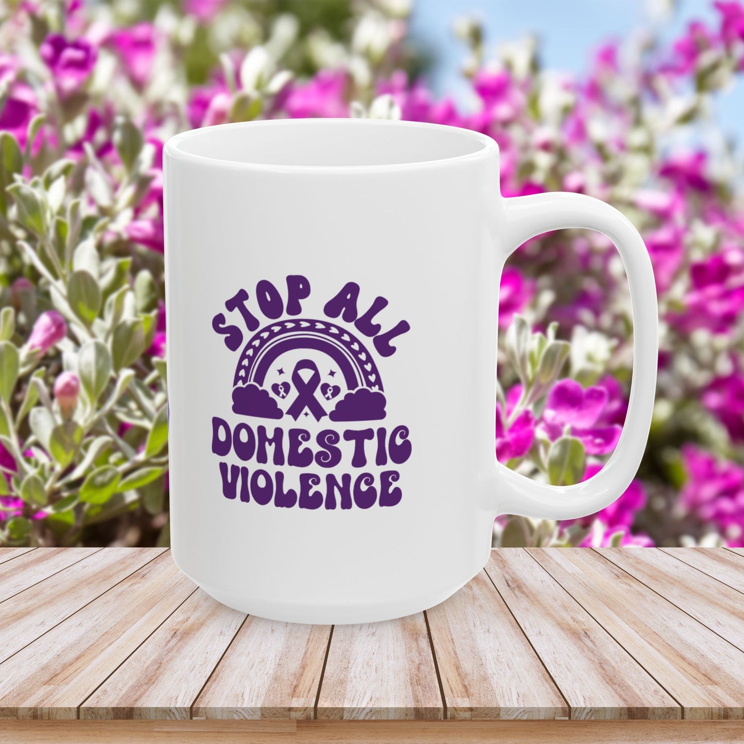 Stop All Domestic Violence Ceramic Mug - Support & Awareness