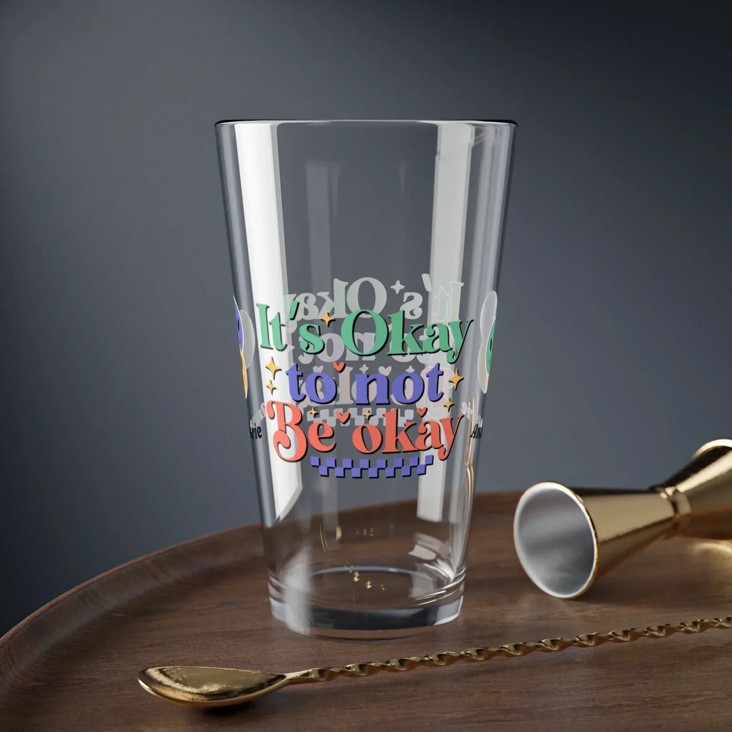 Shop our premium its okay to not be okay retro pint glass 16oz 1 from MySisterIsASurvivor.