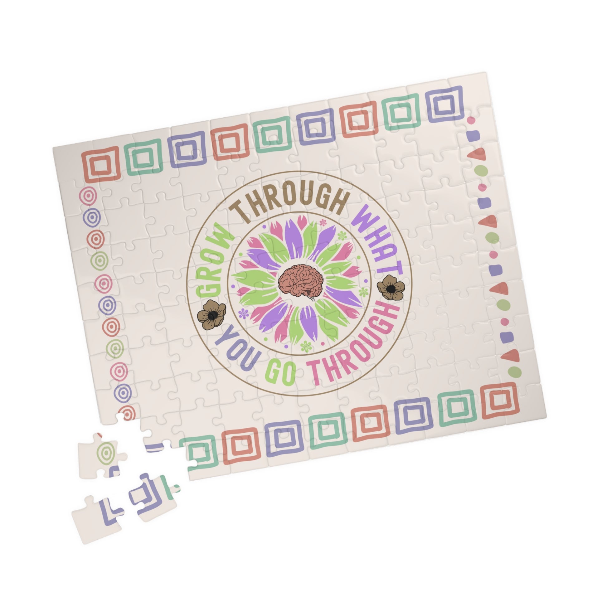 Grow Through What You Go Through - Mental Health Quote Puzzle