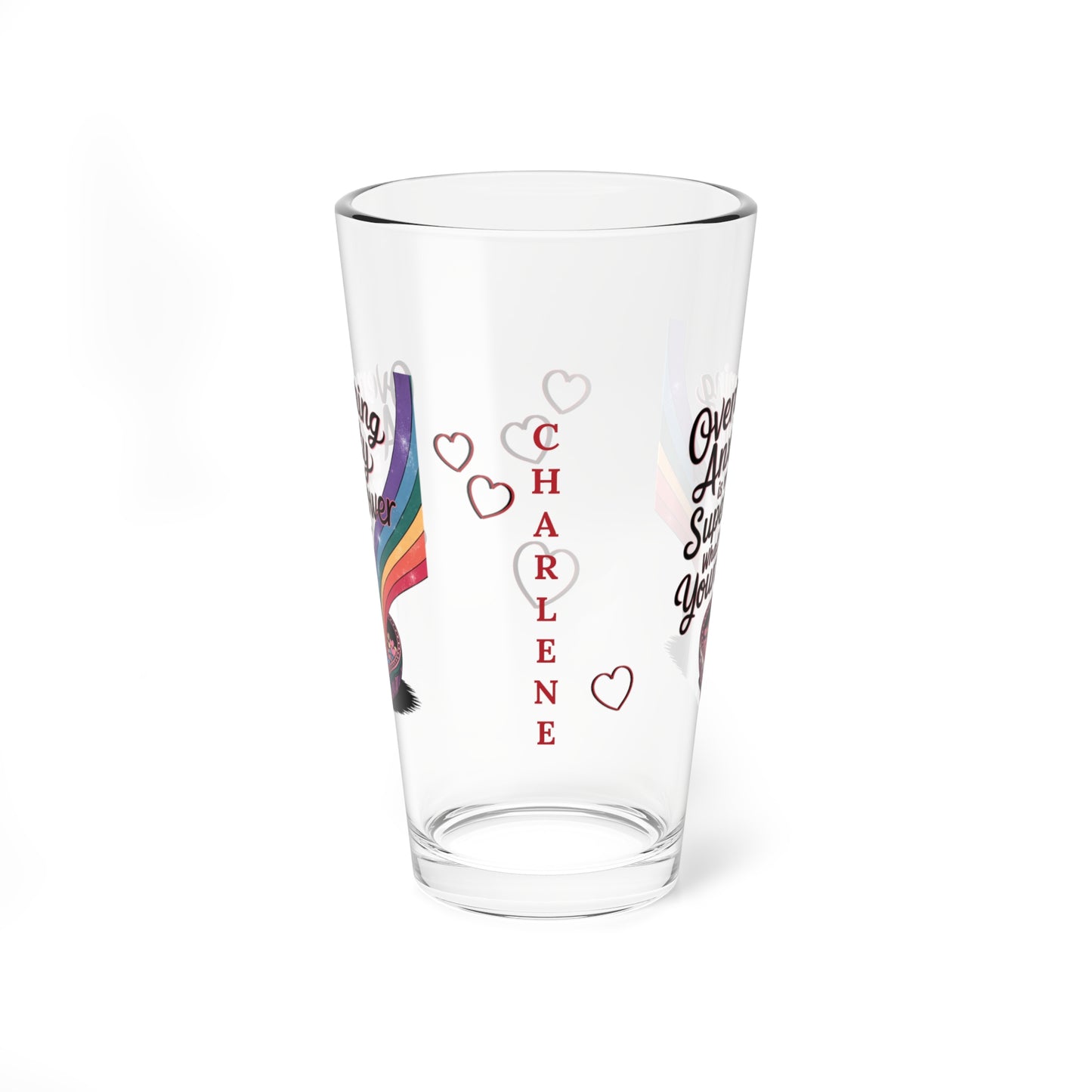 Overcoming Anxiety Is My Super Power What's Yours: Personalized Valentine's Day Affirmation Pint Glass – Valentine's Day Self-Care Gift, Mindful Positivity Drinkware