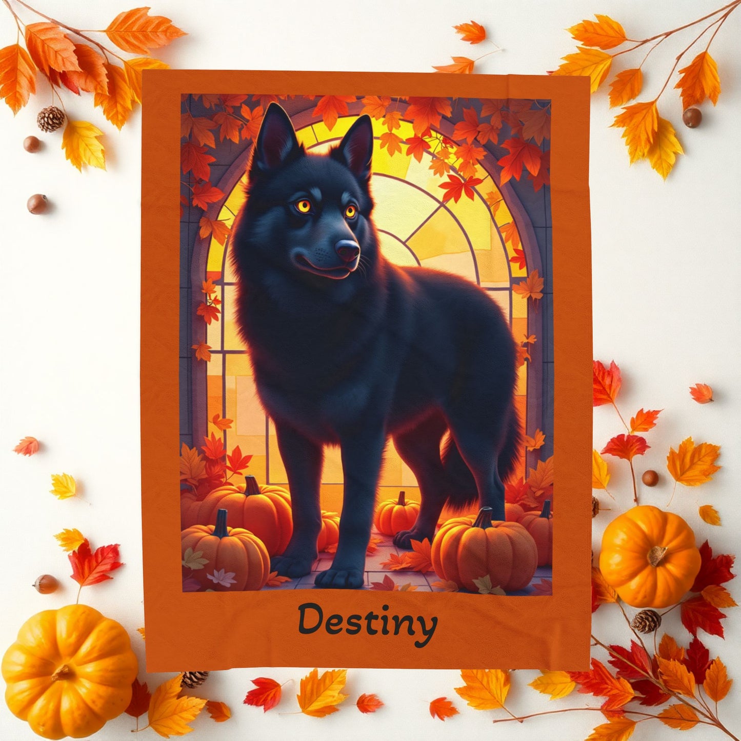 Black Husky amber eyes velveteen plush blanket, personalized dog throw for Husky parents - MySisterIsASurvivor