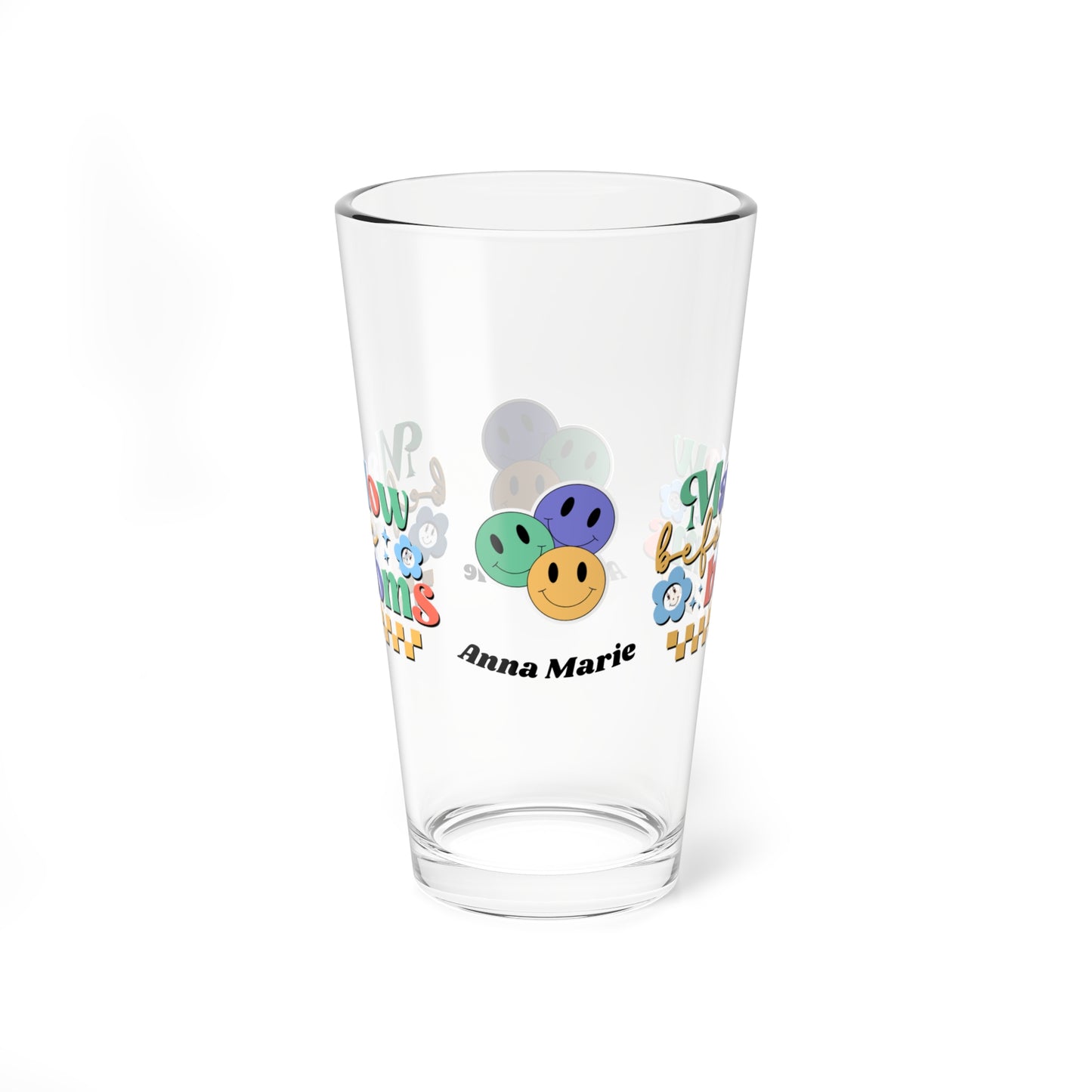 Maslow Before Blooms retro mental health support glass with personalized drinkware