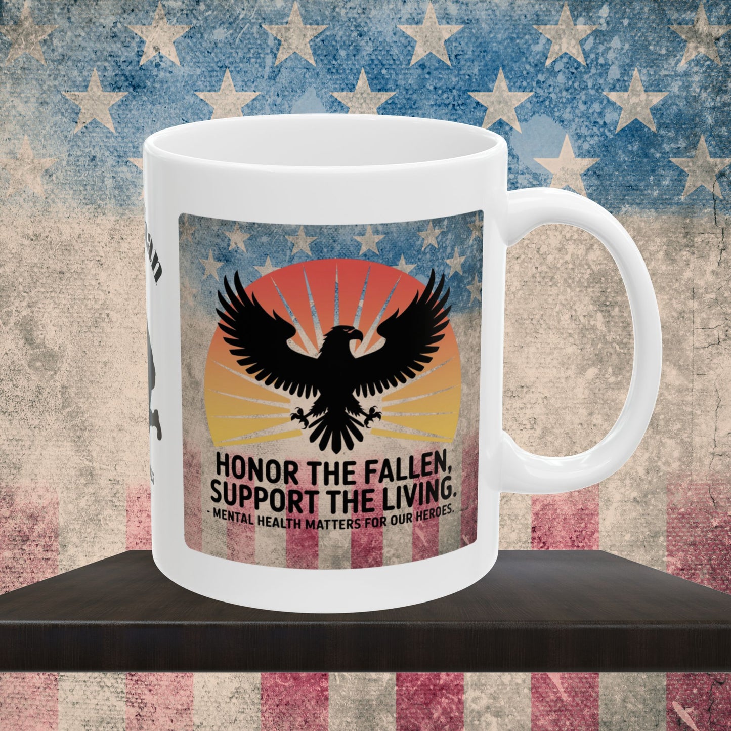 Personalized Memorial Day Mug - "Honor The Fallen, Support The Living" PTSD Support Tribute