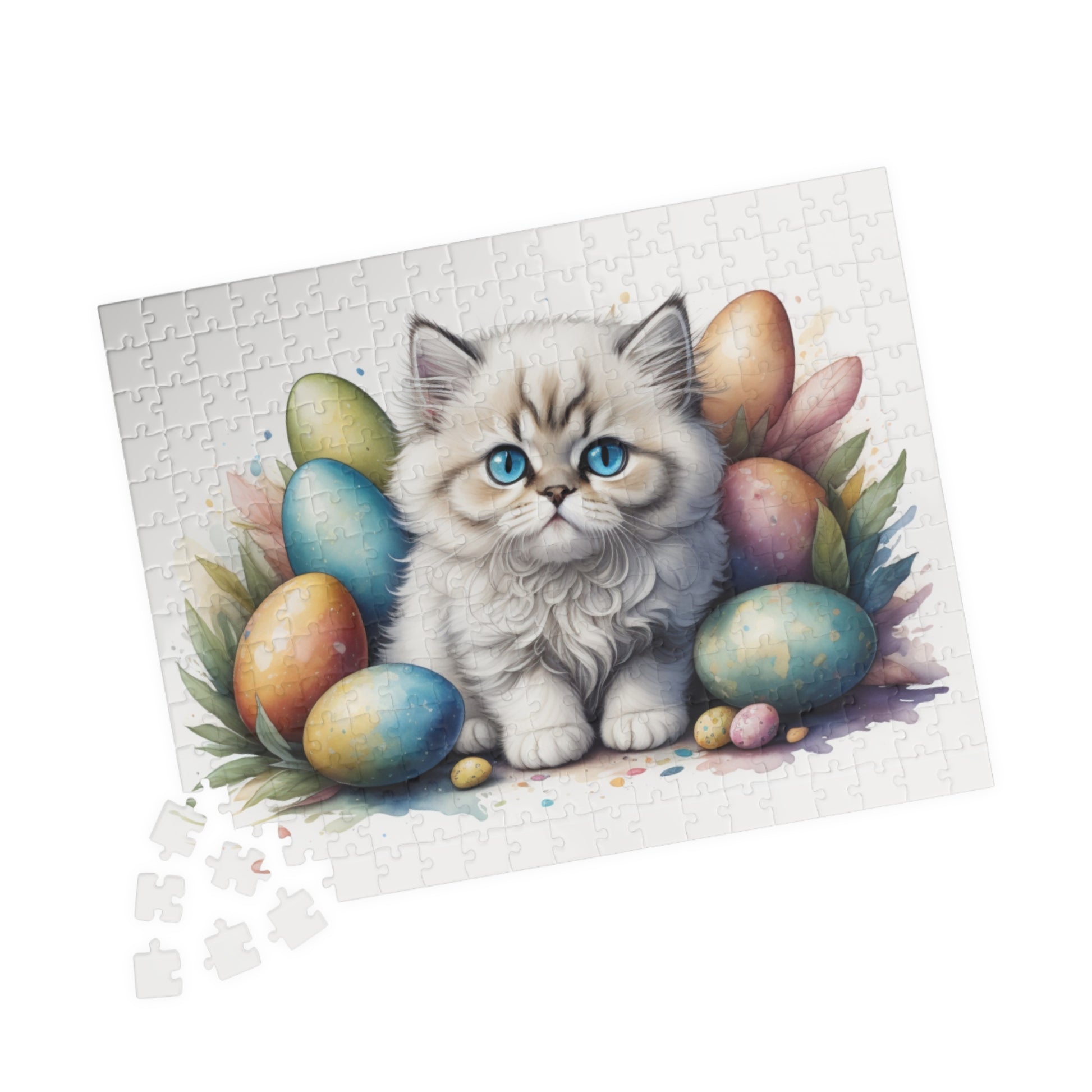 Persian Easter Kitten Puzzle - Cat Lovers, Mental Health Benefits, Holiday Fun, Mindfulness, Stress Relief, Festive Gift