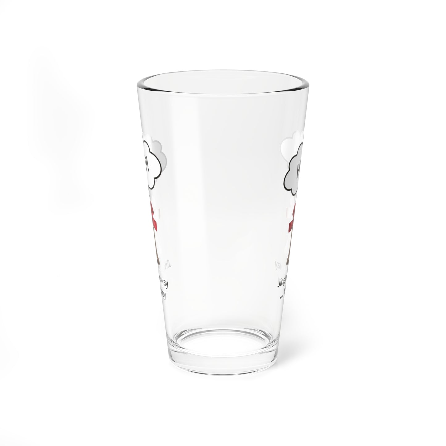 Jingle All The Way To Therapy, Christmas Pint Glass, 16oz