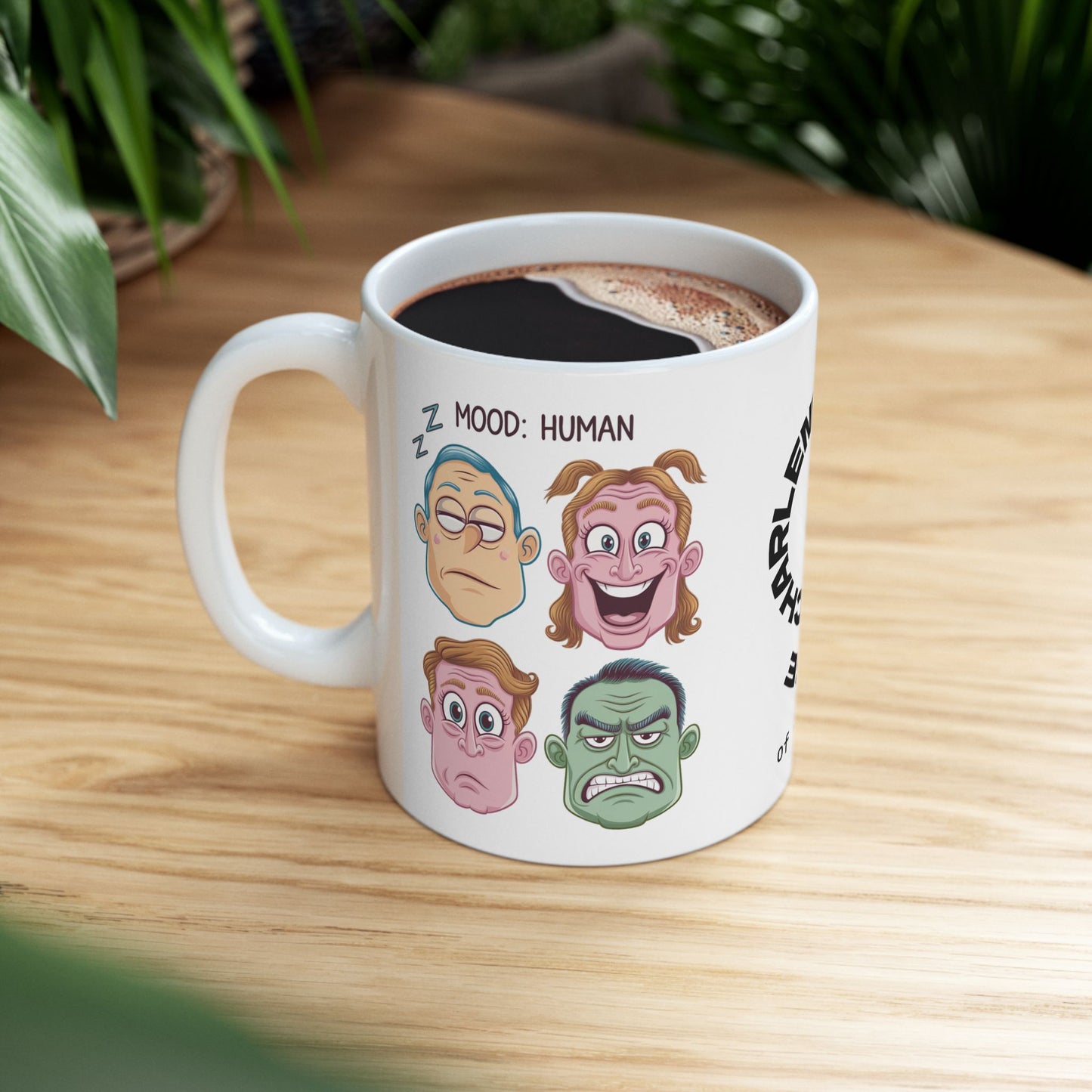 Mood: Human Funny Mental Health Mug, Stylish Ceramic Coffee Cup, Positive Affirmation Gift, Anxiety Relief, Self-Care Mug, Therapist Office Décor