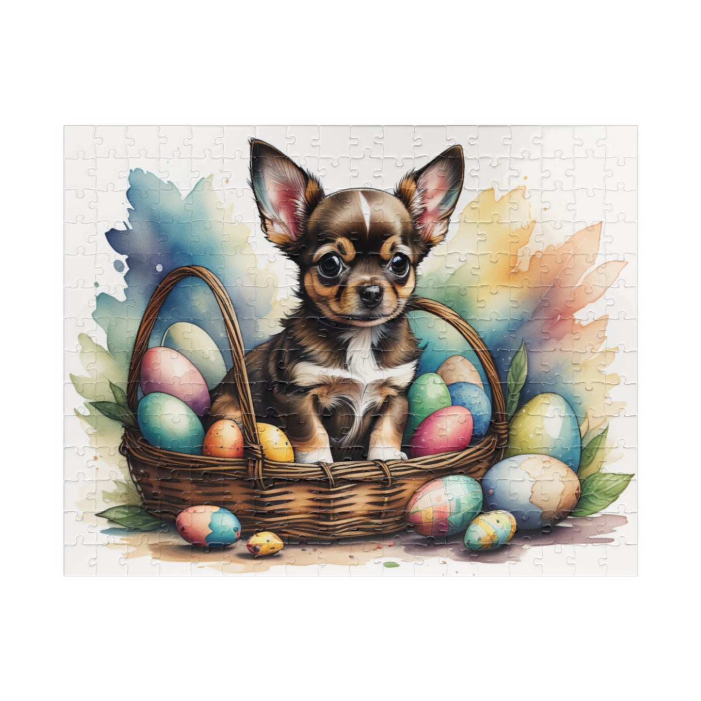 Chihuahua (Black Tri) Easter Puppy Puzzle - Dog Lovers, Mental Health Benefits, Holiday Fun, Mindfulness, Stress Relief, Festive Gift