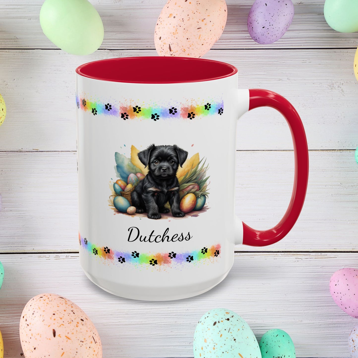 Affenpinscher Easter puppy coffee mug, personalized cute dog gift for mental health support, cozy drinkware
