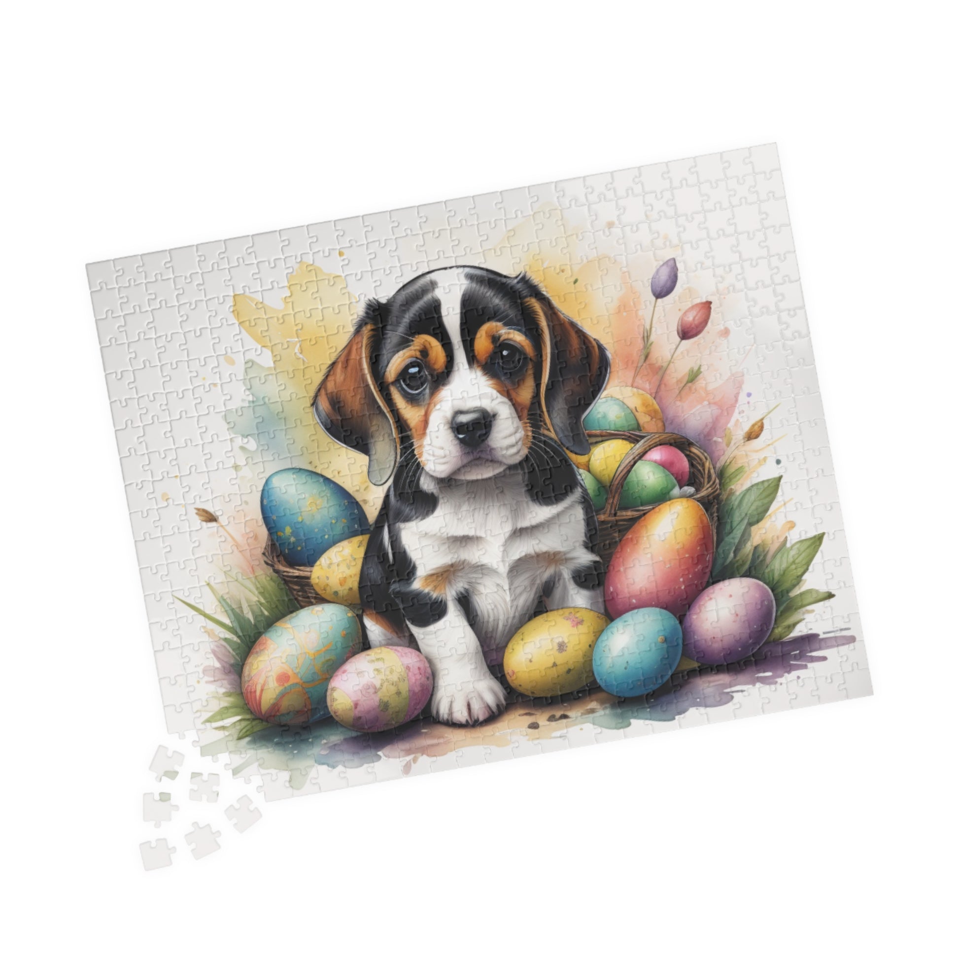 Beagle Easter Puppy Puzzle - Dog Lovers, Mental Health Benefits, Holiday Fun, Mindfulness, Stress Relief, Festive Gift