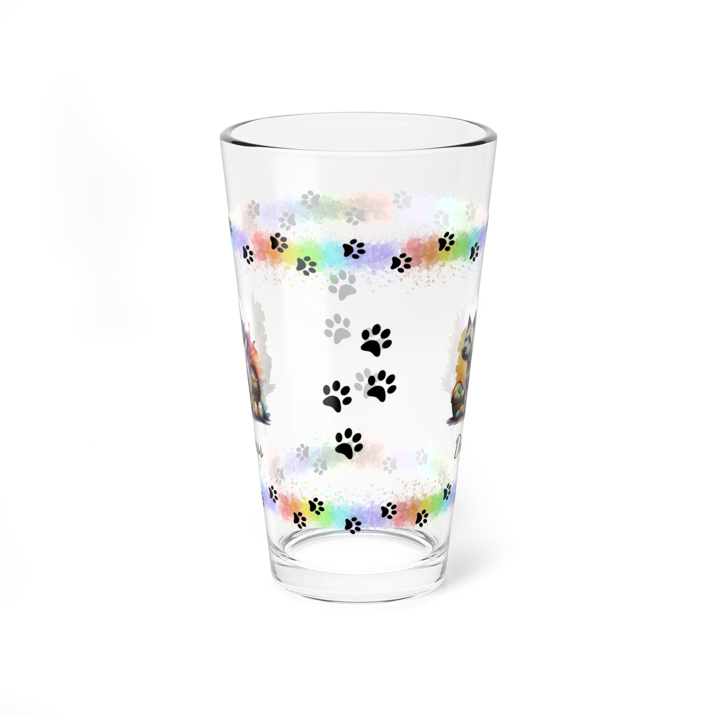 West Highland Terrier Personalized Easter Puppy 16oz Pint Glass - Custom Dog Design, Mental Health Gift, Easter Décor, and Festive Celebrations