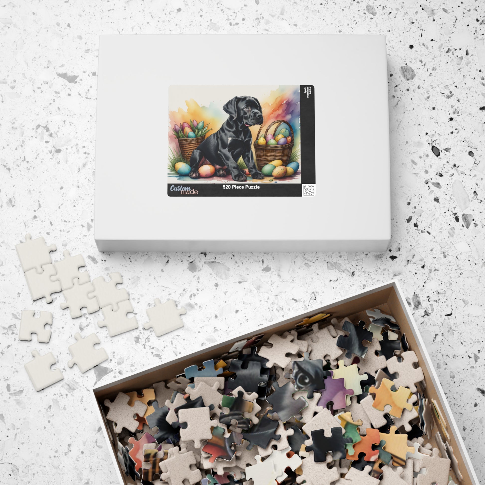 Great Dane (Black) Easter Puppy Puzzle - Dog Lovers, Mental Health Benefits, Holiday Fun, Mindfulness, Stress Relief, Festive Gift
