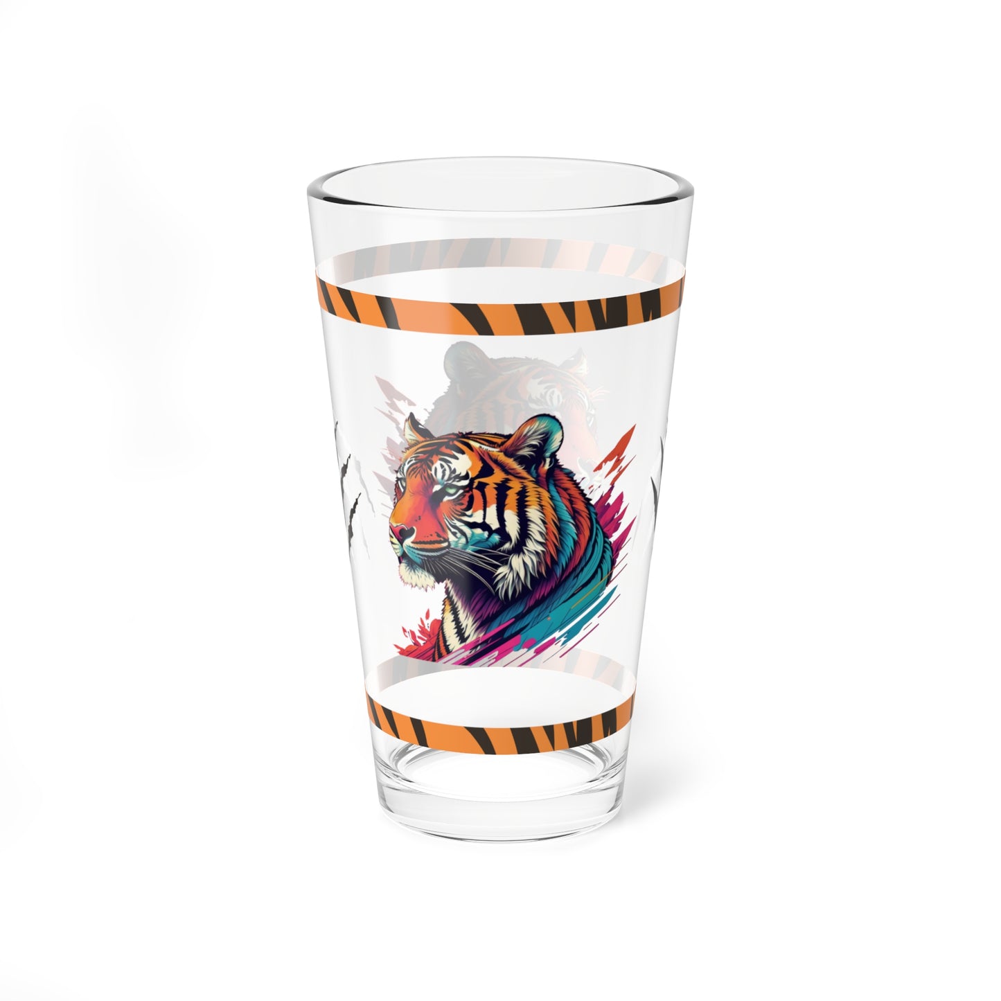 Calm in the Tiger's Stripes 16oz Tiger Pint Glass - Inspiring Strength, Courage, and Empowerment