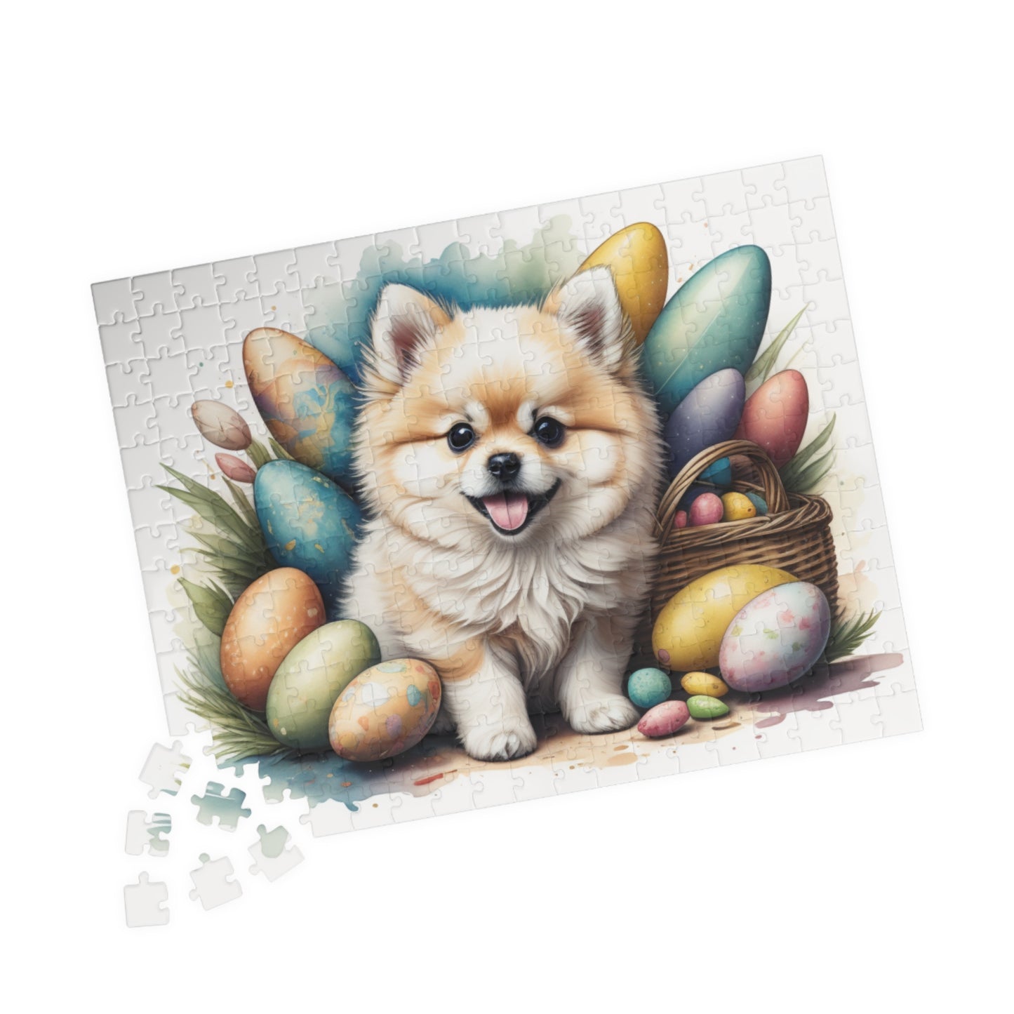 Pomeranian (Cream) Easter Puppy Puzzle - Dog Lovers, Mental Health Benefits, Holiday Fun, Mindfulness, Stress Relief, Festive Gift