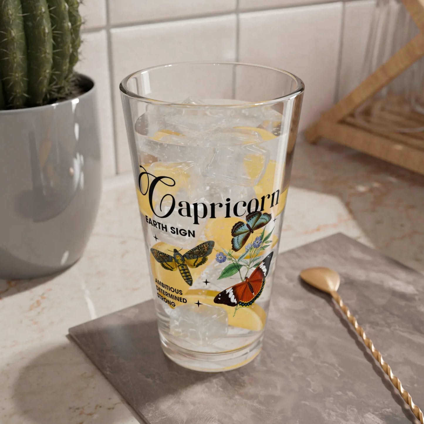 Shop our premium capricorn zodiac pint glass 16oz from MySisterIsASurvivor.