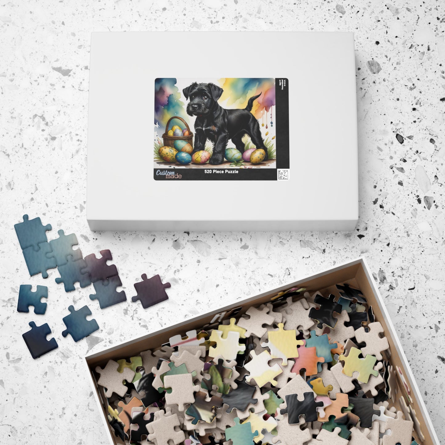 Schnauzer (Black) Easter Puppy Puzzle - Dog Lovers, Mental Health Benefits, Holiday Fun, Mindfulness, Stress Relief, Festive Gift
