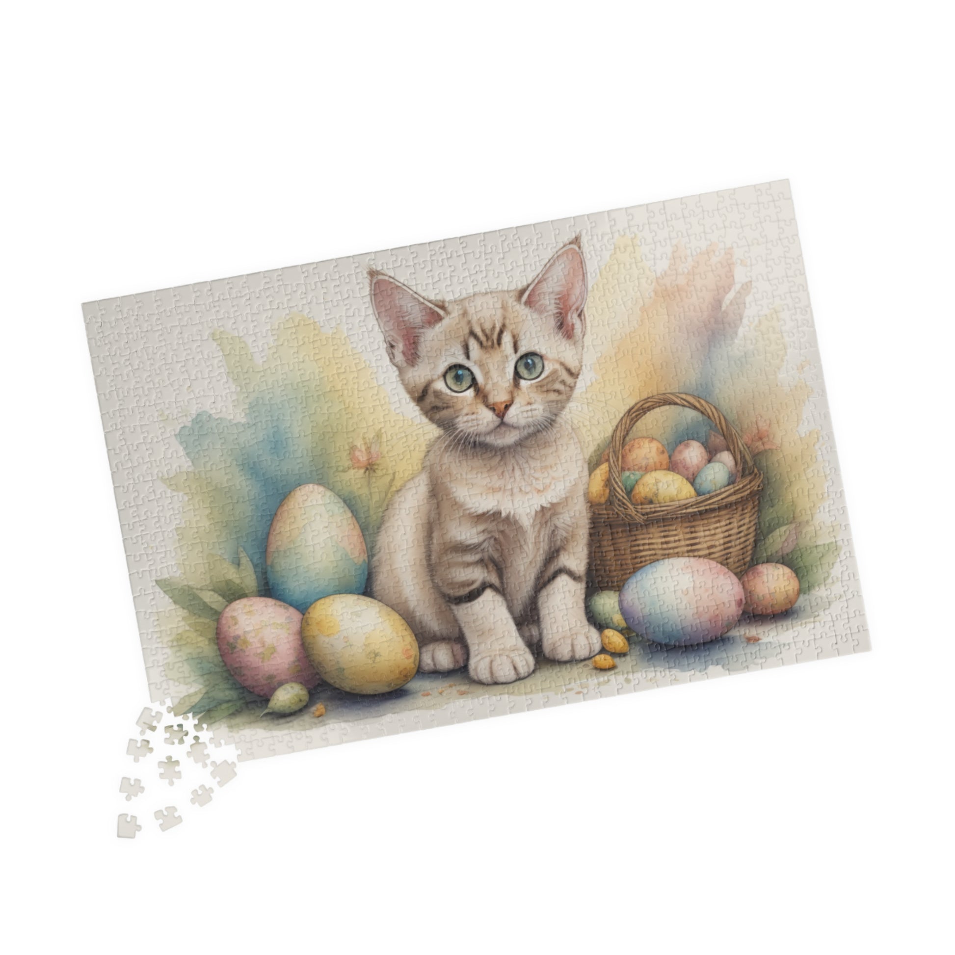 Devon Rex Easter Kitten Puzzle - Cat Lovers, Mental Health Benefits, Holiday Fun, Mindfulness, Stress Relief, Festive Gift