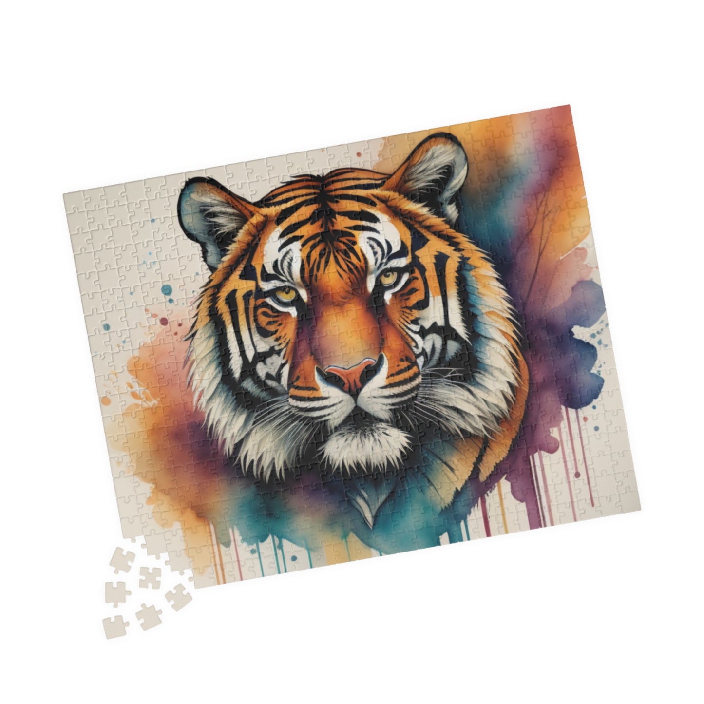 Calm tiger moving through tall grass, featured on a puzzle that blends nature, peace, and quiet focus