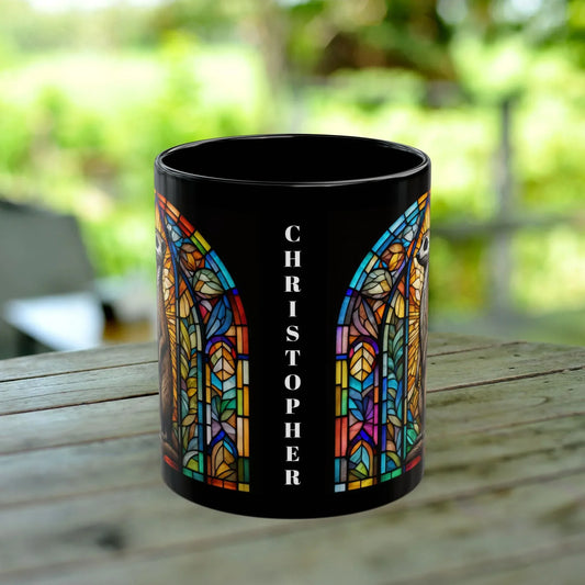 Shop our meerkat stained glass zoo animals ceramic black mug featuring the 15oz style option from MySisterIsASurvivor.