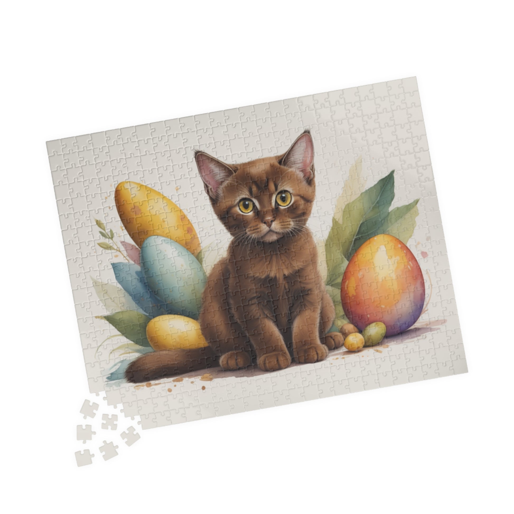 Burmese Easter Kitten Puzzle - Cat Lovers, Mental Health Benefits, Holiday Fun, Mindfulness, Stress Relief, Festive Gift