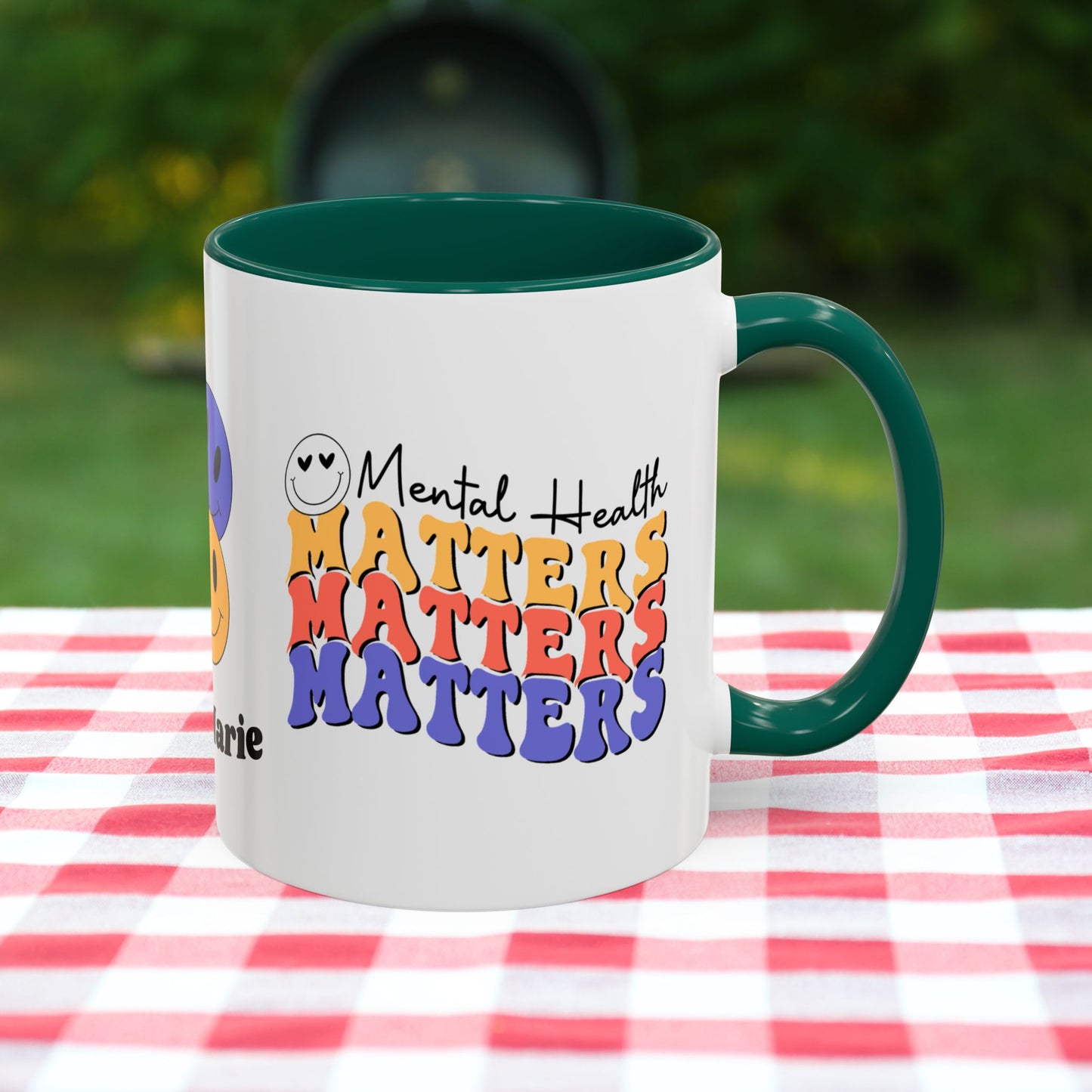 Mental Health Matters - Custom Retro Uplifting Mug for Mental Health Support & Emotional Well-Being