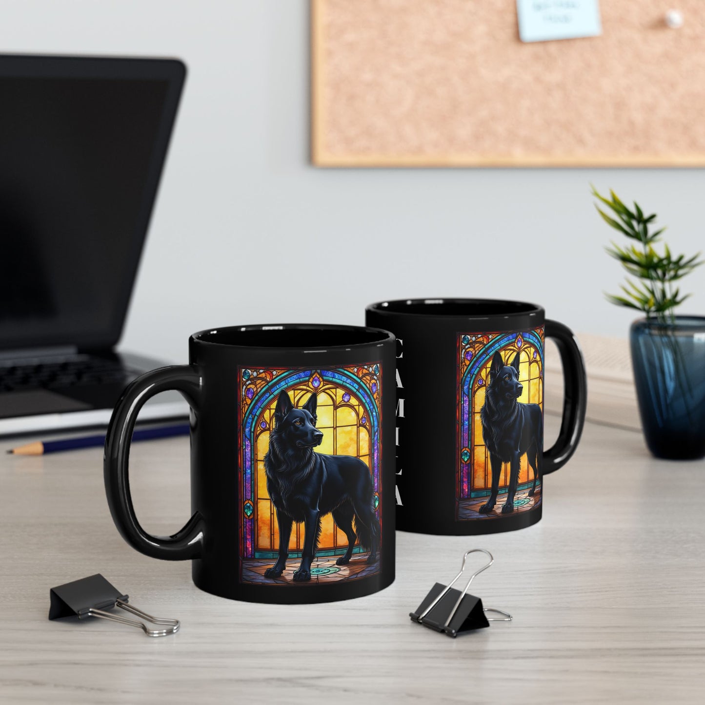 German Shepherd (Black) Personalized Mug, Pet Lover Mug, Dog Coffee Mug, Custom Name Mug, Dog Lover Gift, Dog-Themed Mug, GS Mug