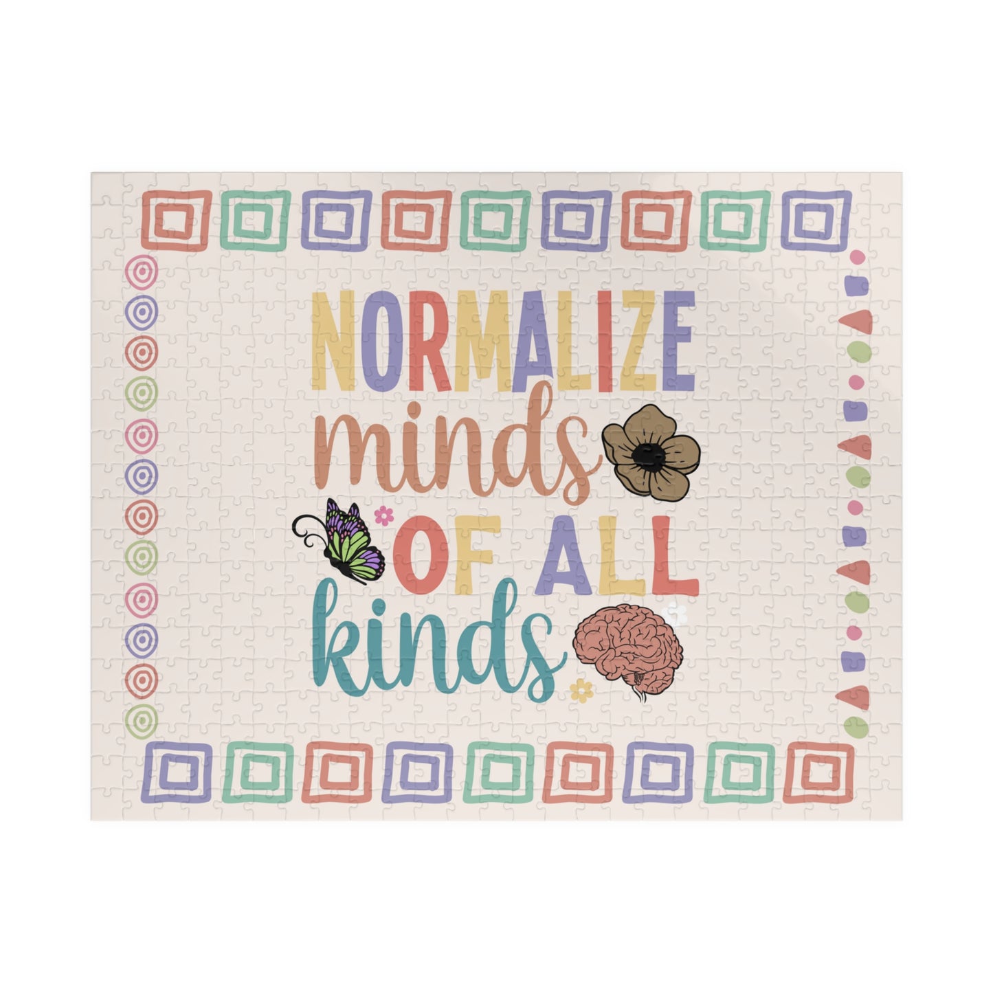 Normalize Minds Of All Kinds - Mental Health Quote Puzzle