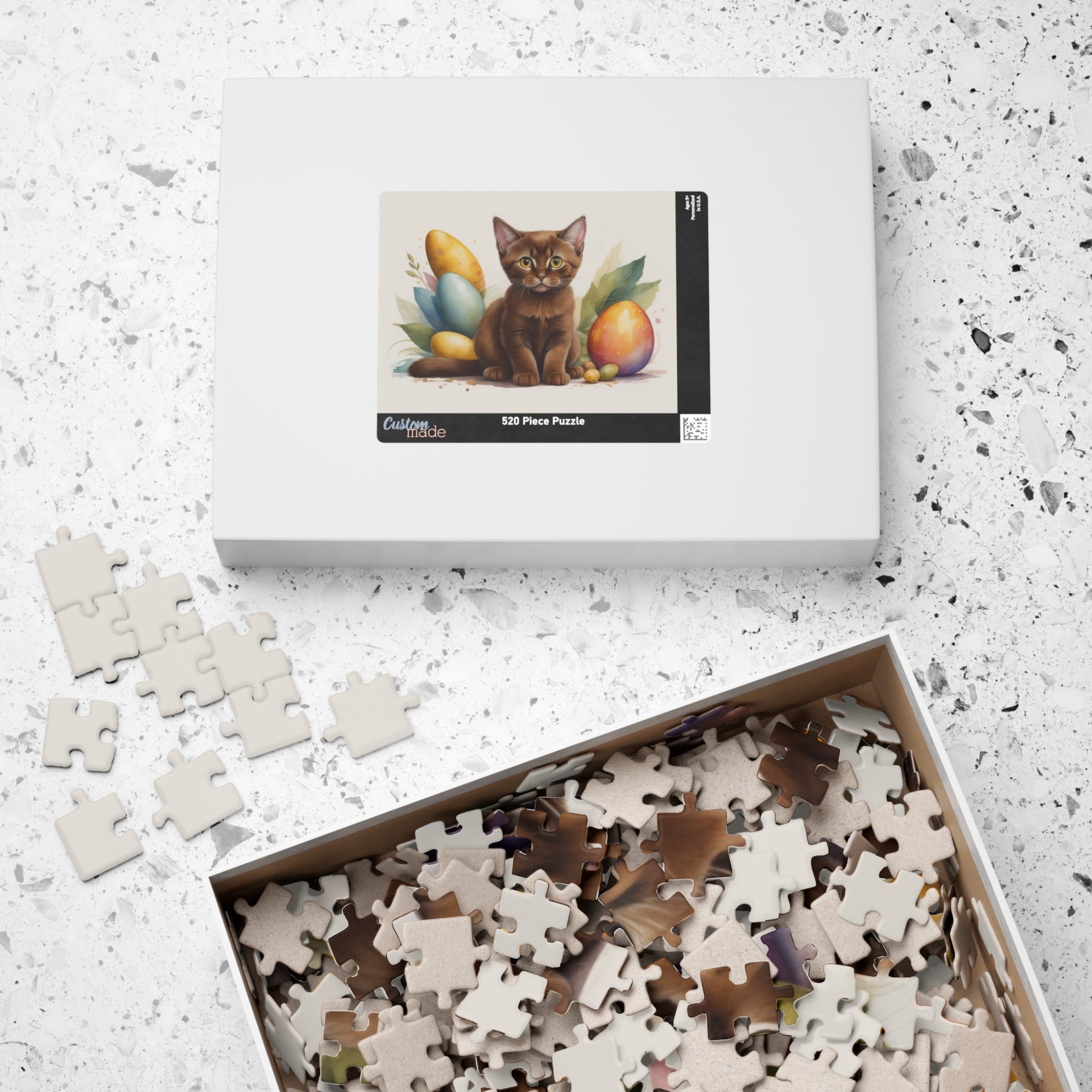 Burmese Easter Kitten Puzzle - Cat Lovers, Mental Health Benefits, Holiday Fun, Mindfulness, Stress Relief, Festive Gift
