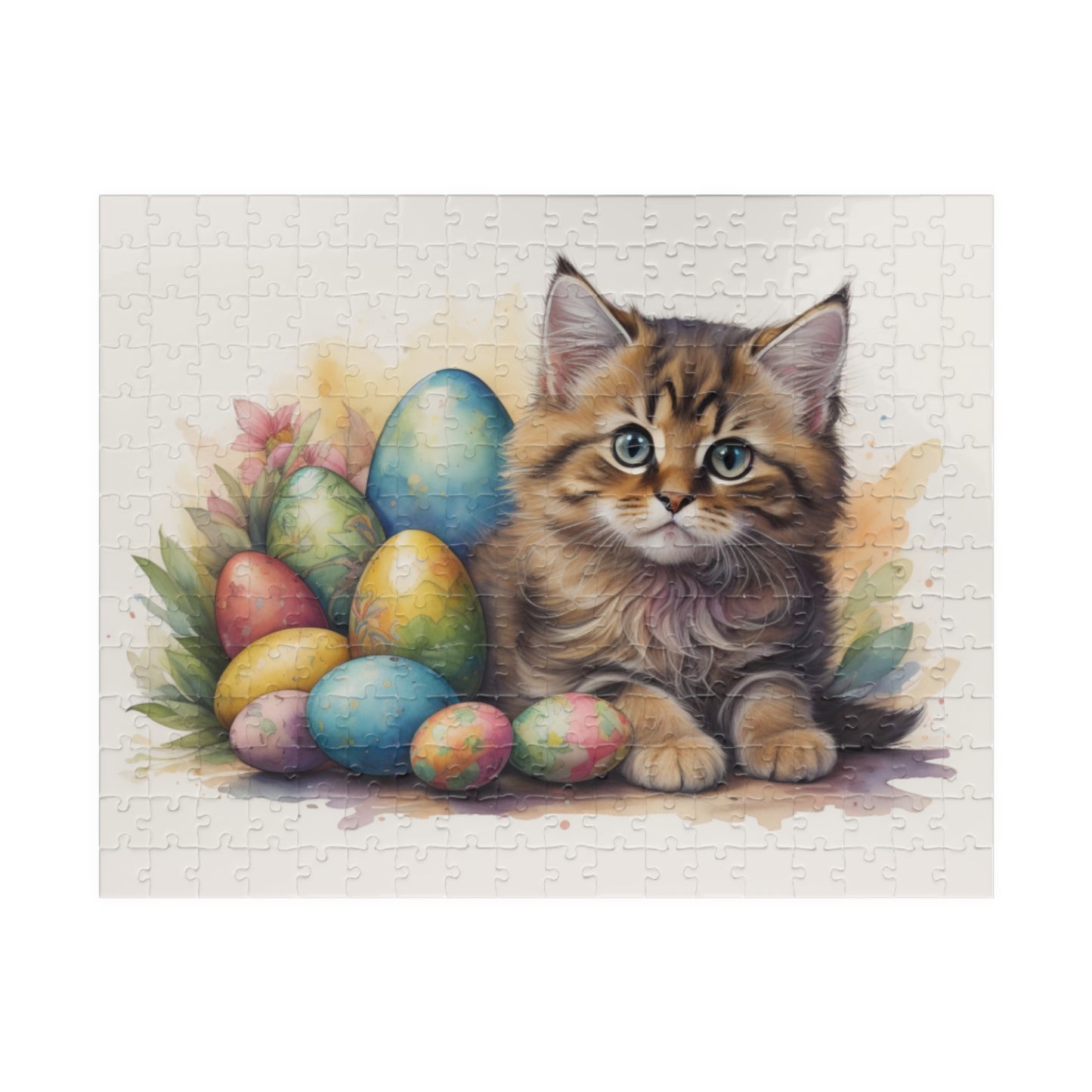 Siberian Easter Kitten Puzzle - Cat Lovers, Mental Health Benefits, Holiday Fun, Mindfulness, Stress Relief, Festive Gift