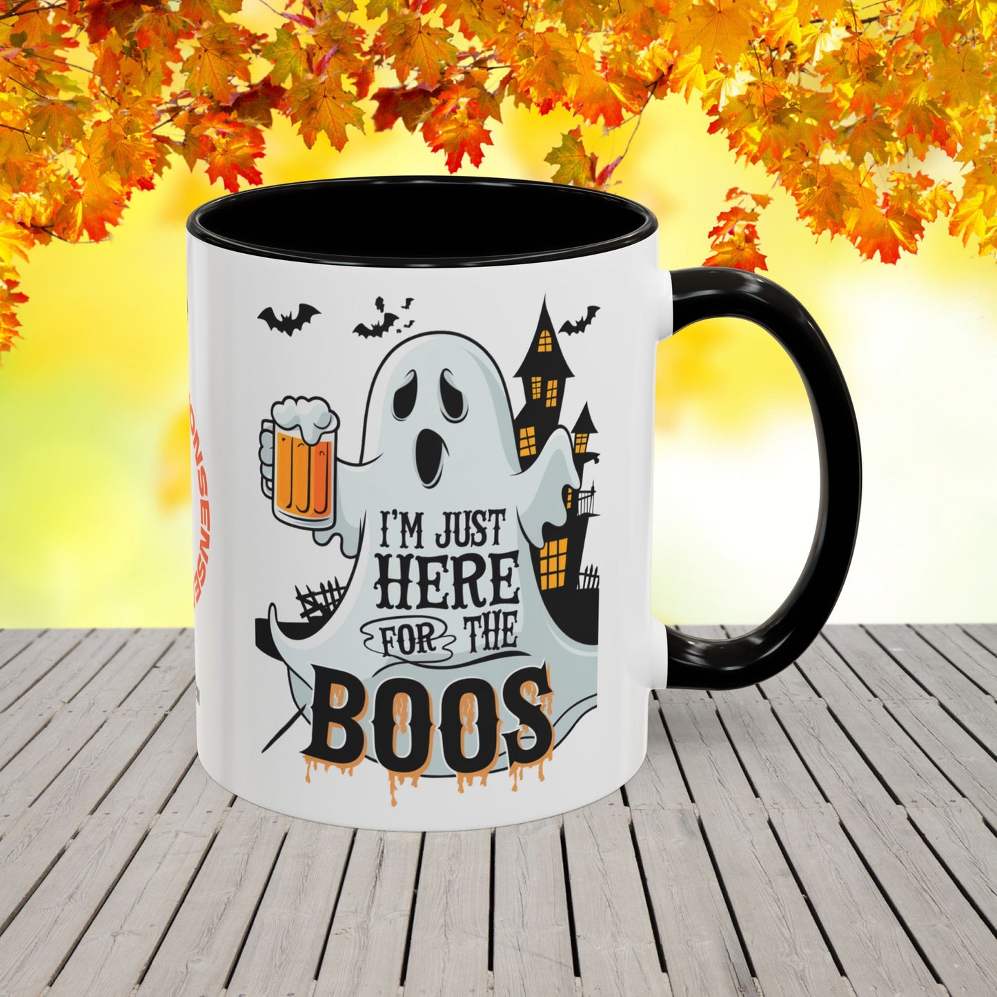 Just Here for the Boos Halloween Mug -fun personalized coffee cup for fall & positivity