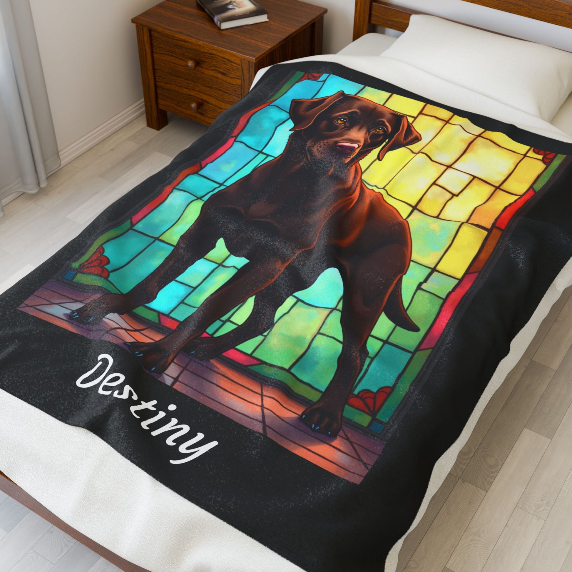 Labrador Retriever Chocolate Coat Blanket, Velveteen Plush Custom Dog Lover Throw, Pet Gift for Humans