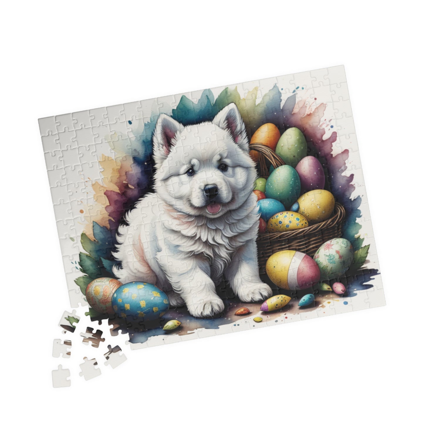 Samoyed Easter Puppy Puzzle - Dog Lovers, Mental Health Benefits, Holiday Fun, Mindfulness, Stress Relief, Festive Gift