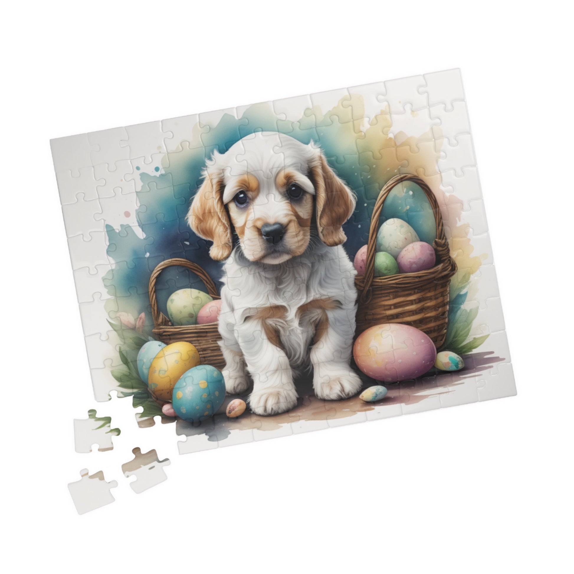Cocker Spaniel (Orange & White) Easter Puppy Puzzle - Dog Lovers, Mental Health Benefits, Holiday Fun, Mindfulness, Stress Relief, Festive Gift