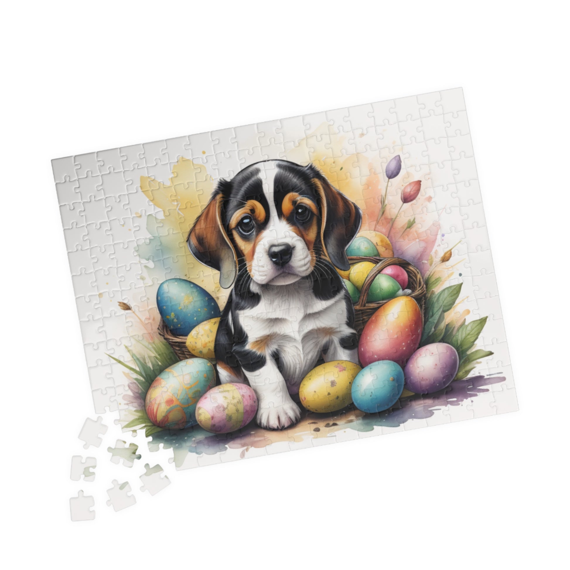 Beagle Easter Puppy Puzzle - Dog Lovers, Mental Health Benefits, Holiday Fun, Mindfulness, Stress Relief, Festive Gift