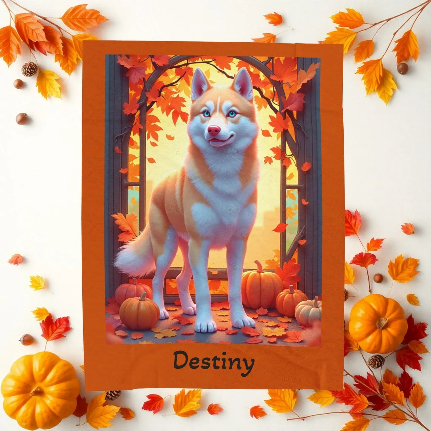 Shop our premium light red husky blue eyes velveteen plush blanket from MySisterIsASurvivor.