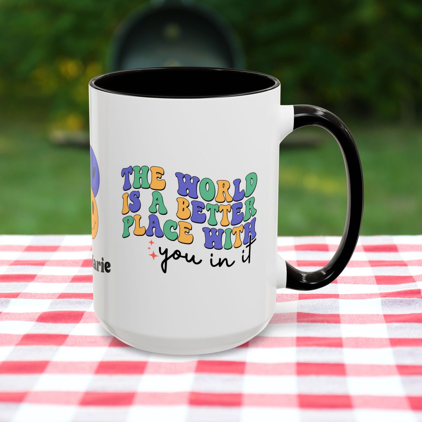 The World is a Better Place with You in It - Custom Retro Inspirational Wellness Mug for Mental Health Support