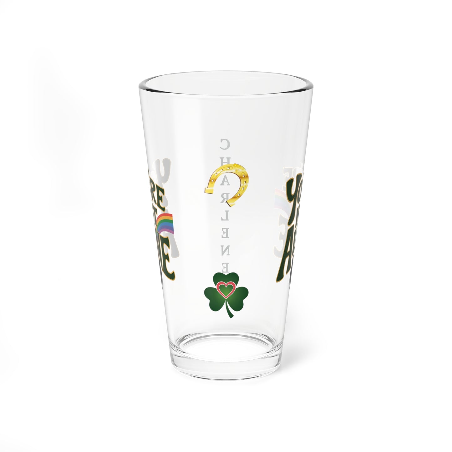 You're Not Alone: Personalized St. Patrick's Day Pint Glass - Customizable Name for Happiness and Positivity