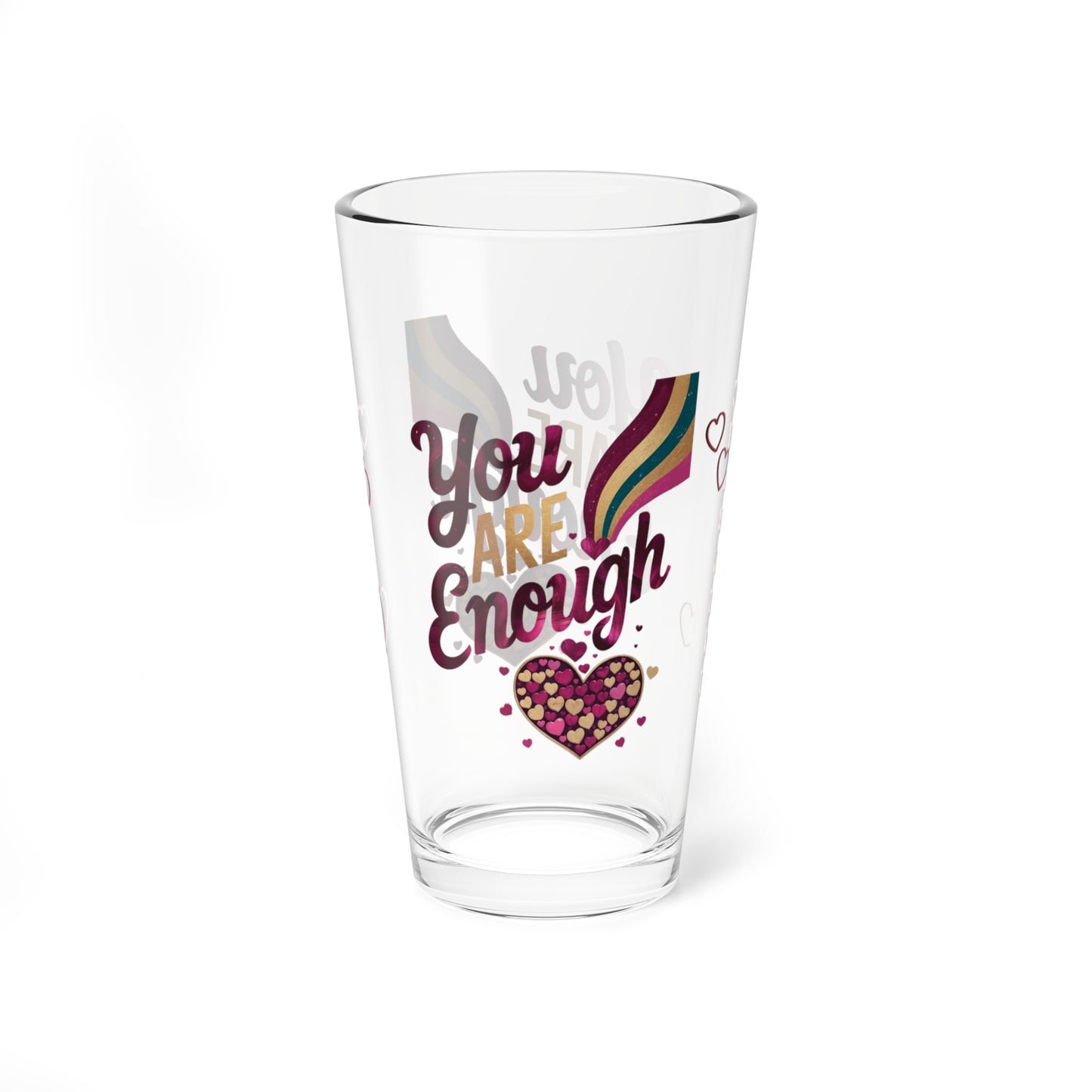 You Are Enough: Personalized Valentine's Day Affirmation Pint Glass – Valentine's Day Self-Care Gift, Mindful Positivity Drinkware