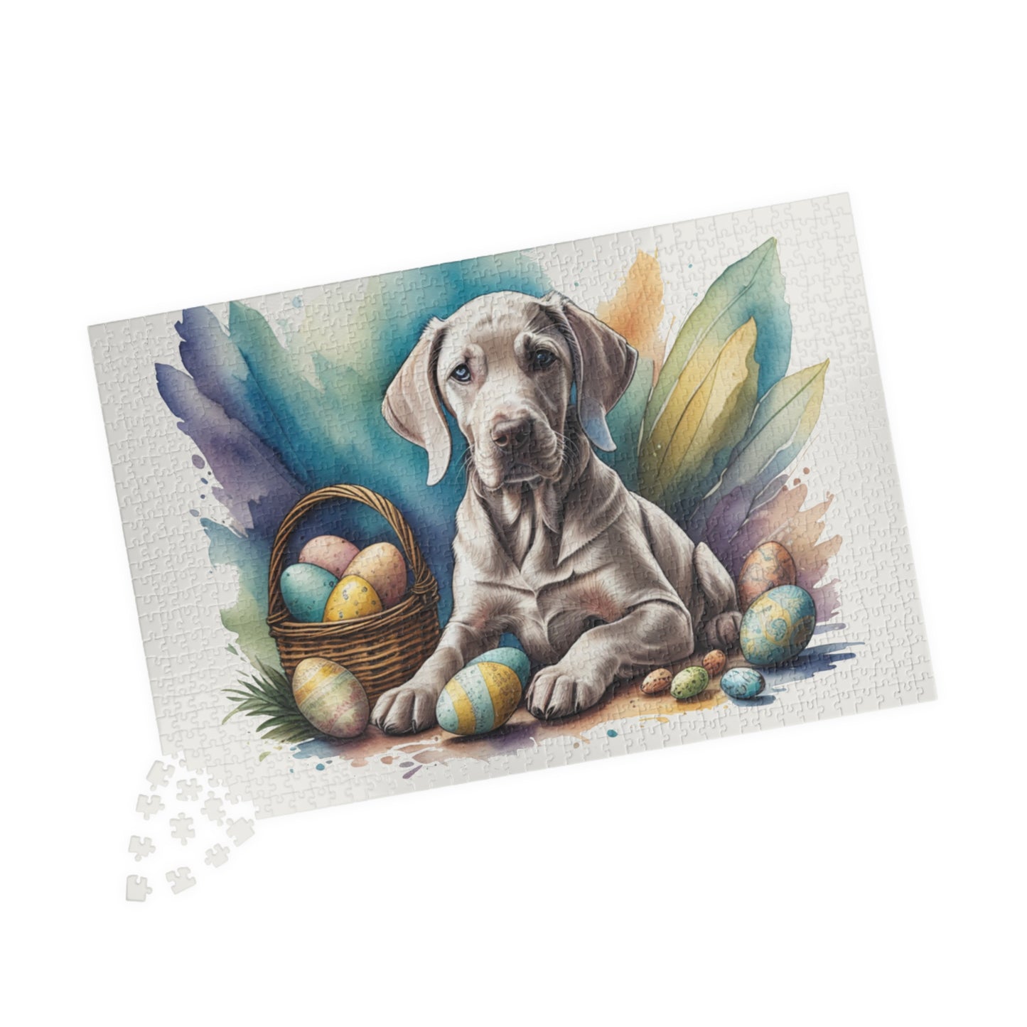 Weimaraner (Taupe) Easter Puppy Puzzle - Dog Lovers, Mental Health Benefits, Holiday Fun, Mindfulness, Stress Relief, Festive Gift