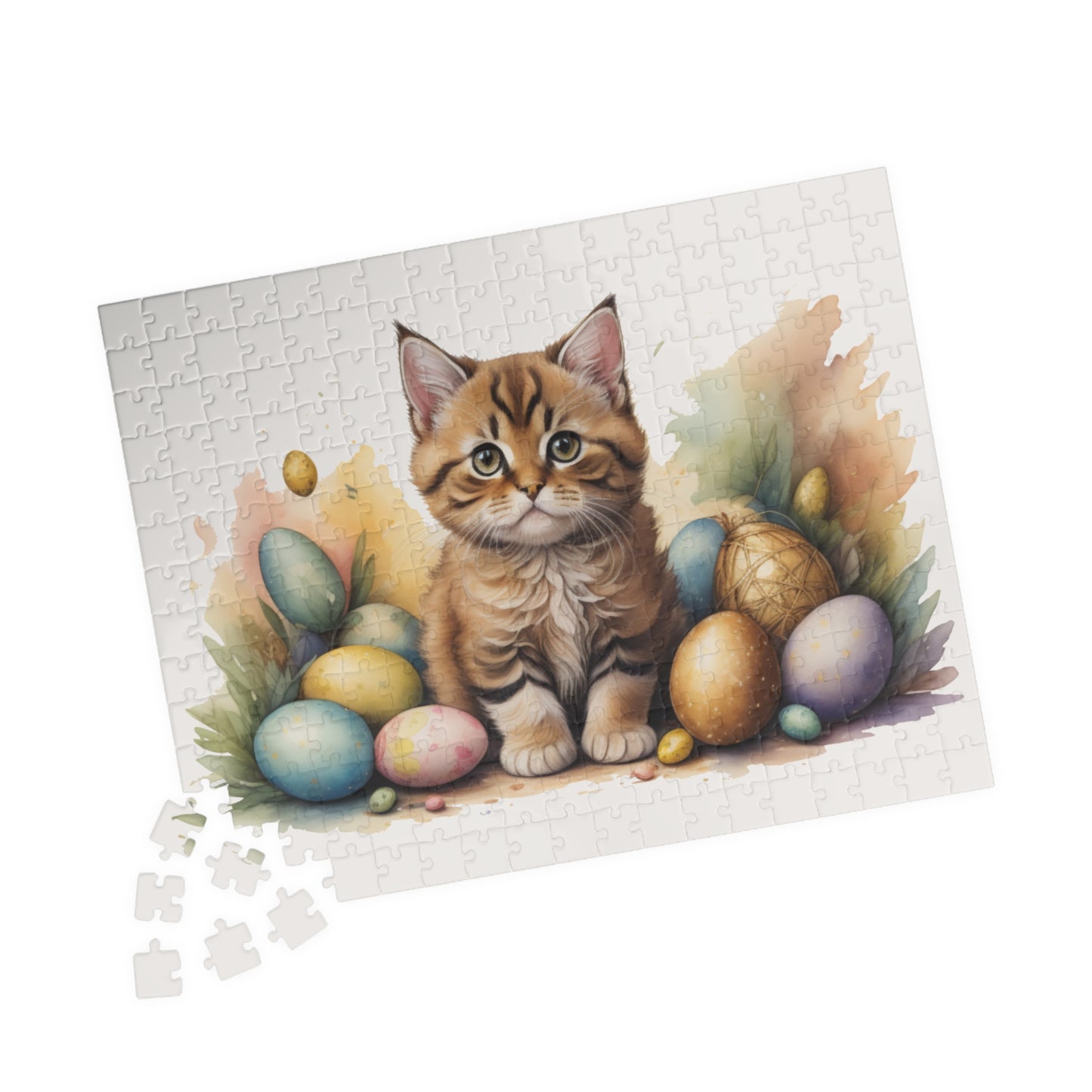 Bobtail Easter Kitten Puzzle - Cat Lovers, Mental Health Benefits, Holiday Fun, Mindfulness, Stress Relief, Festive Gift