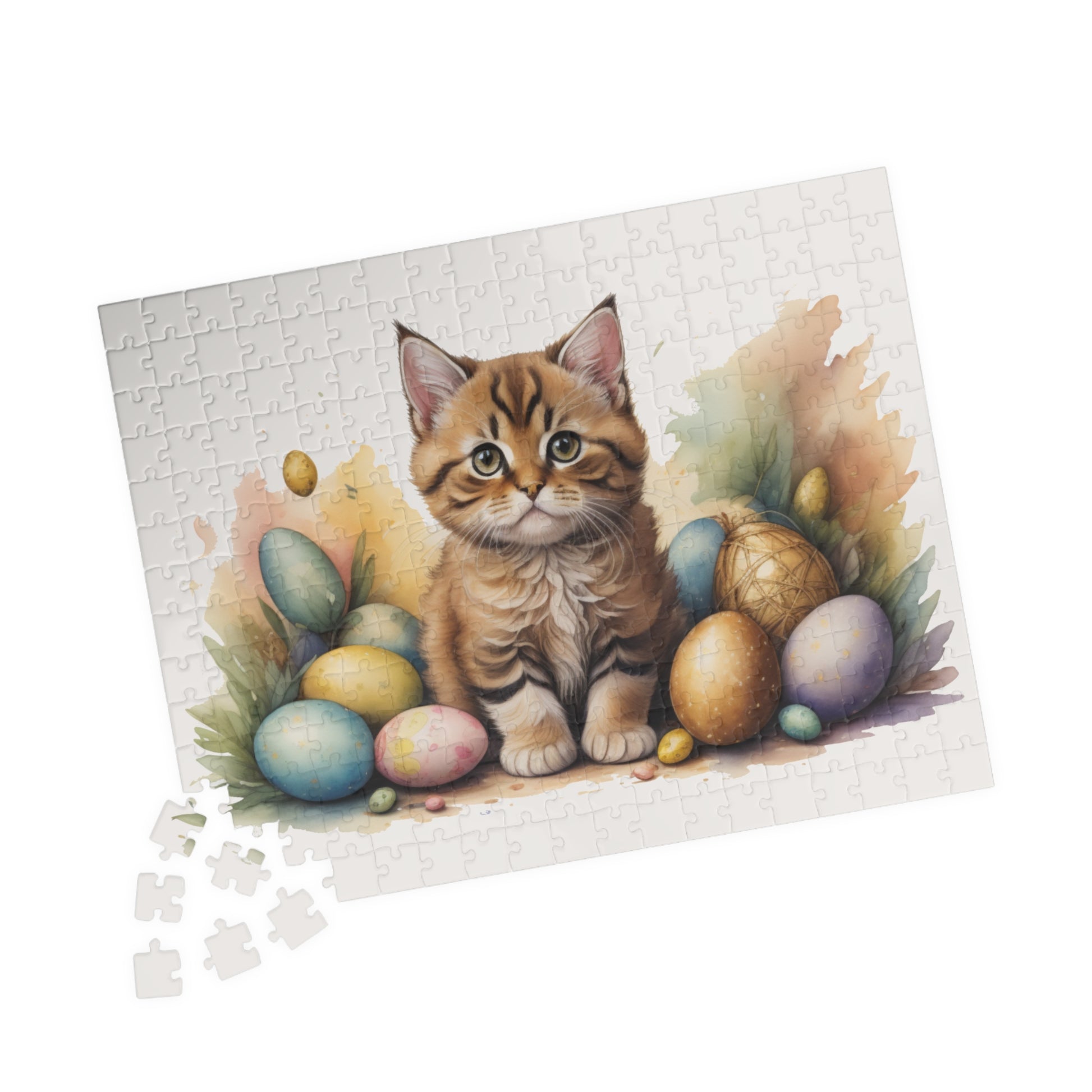 Bobtail Easter Kitten Puzzle - Cat Lovers, Mental Health Benefits, Holiday Fun, Mindfulness, Stress Relief, Festive Gift