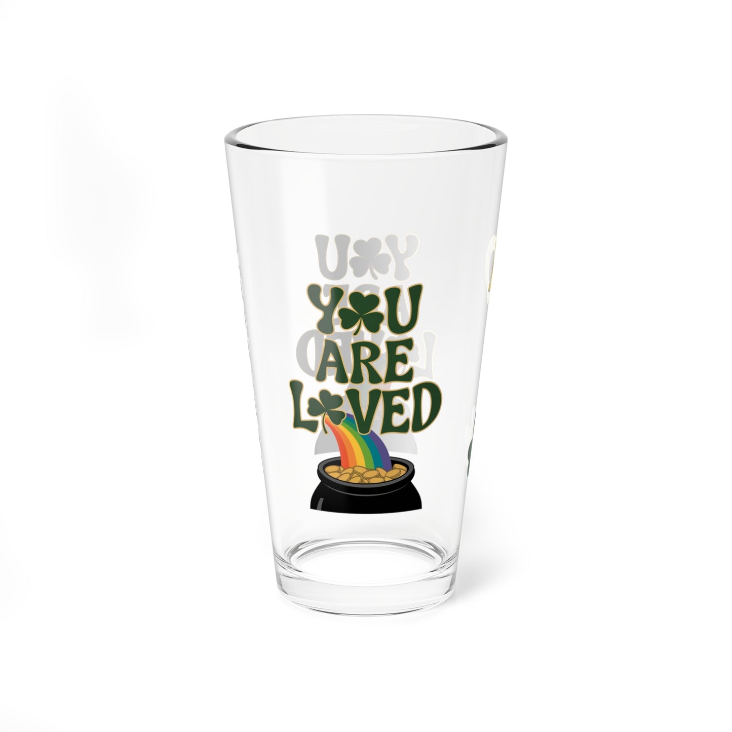 You Are Loved: Personalized St. Patrick's Day Pint Glass - Customizable Name for Happiness and Positivity