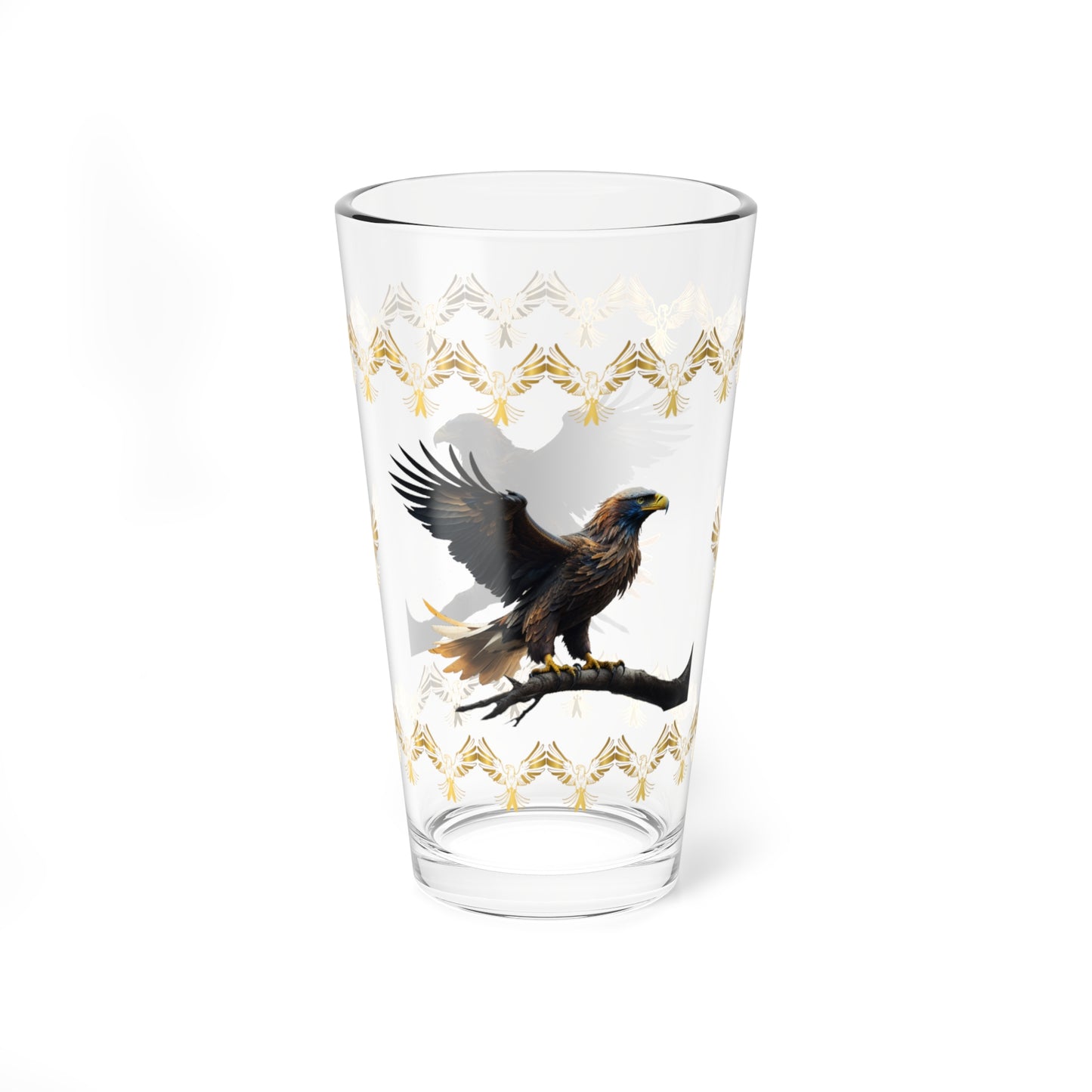 Sky Majesty Triumph 16oz Eagle Pint Glass - Symbol of Strength, Resilience, and Mental Health Awareness