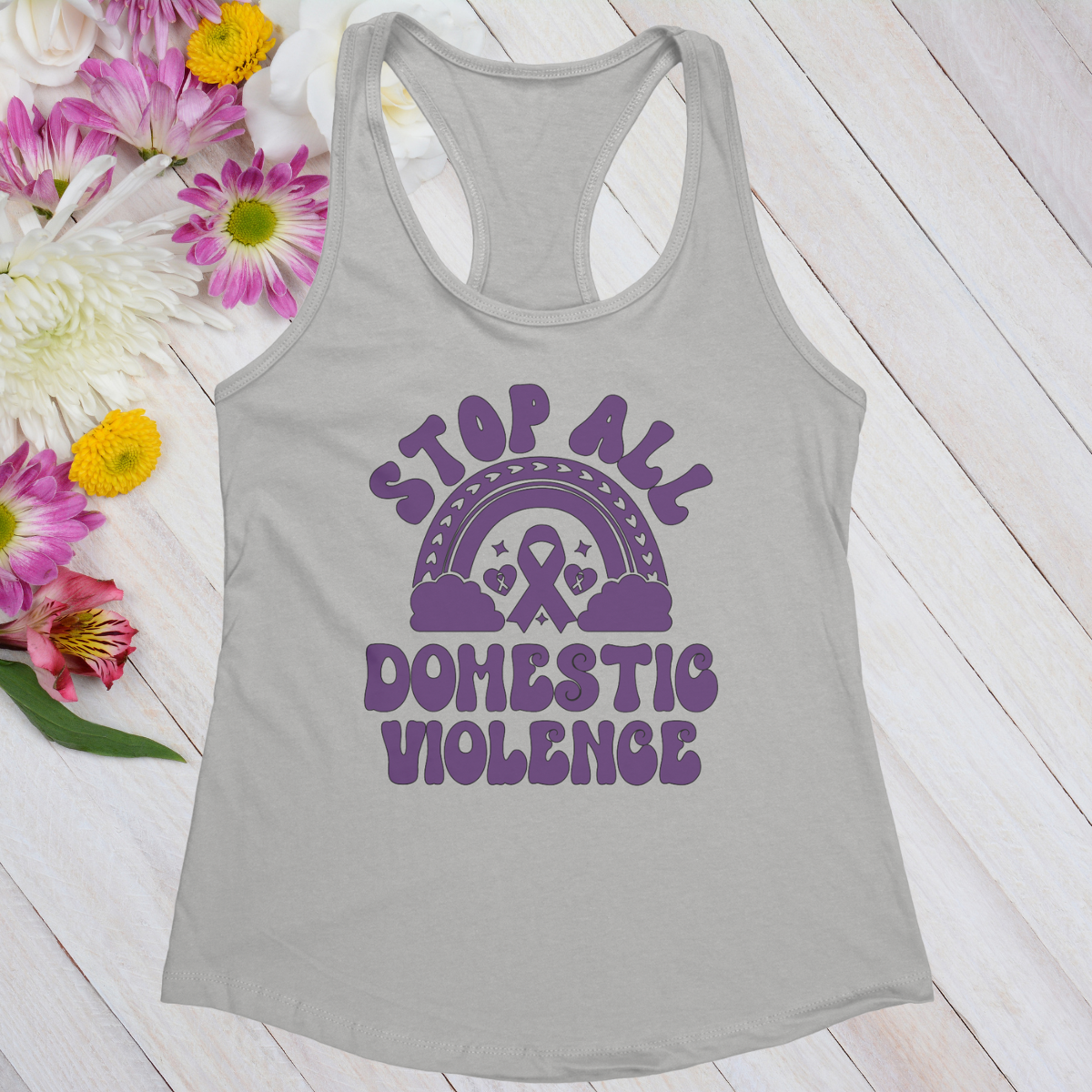 Stop All Domestic Violence Women's Ideal Racerback Tank