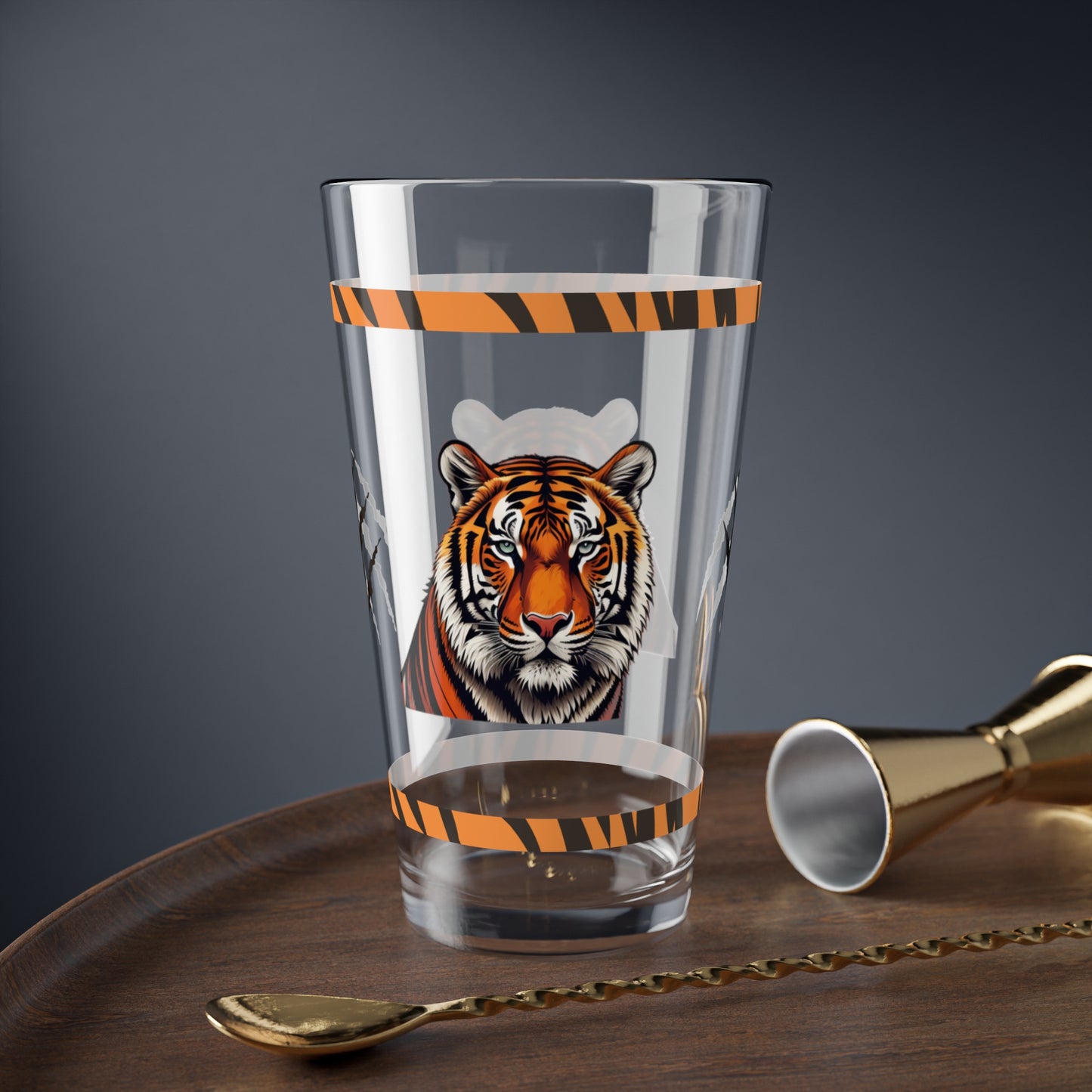 Strength Unleashed 16oz Tiger Pint Glass - Inspiring Strength, Courage, and Empowerment
