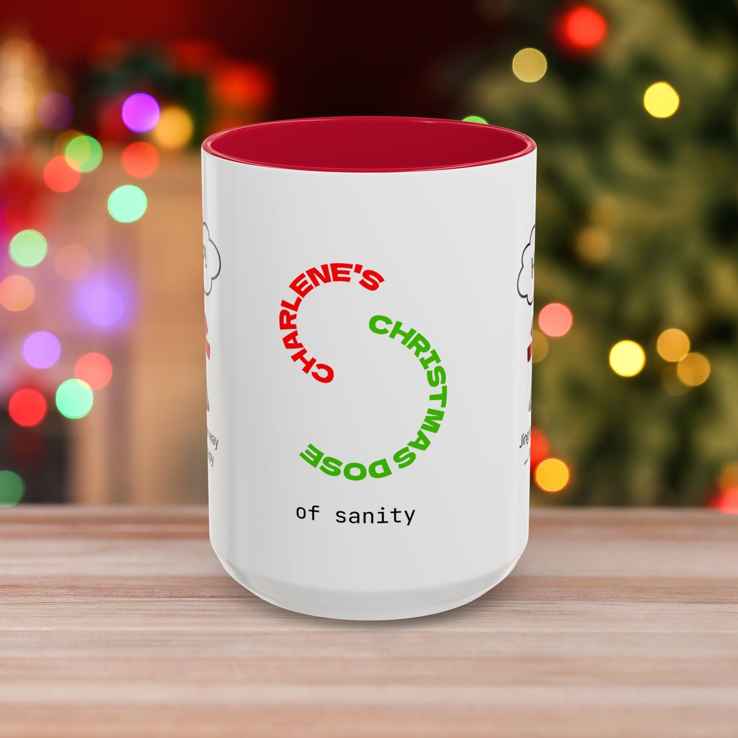 Jingle All The Way... To Therapy – Funny Christmas Mug with Colorful Design and Accent Color